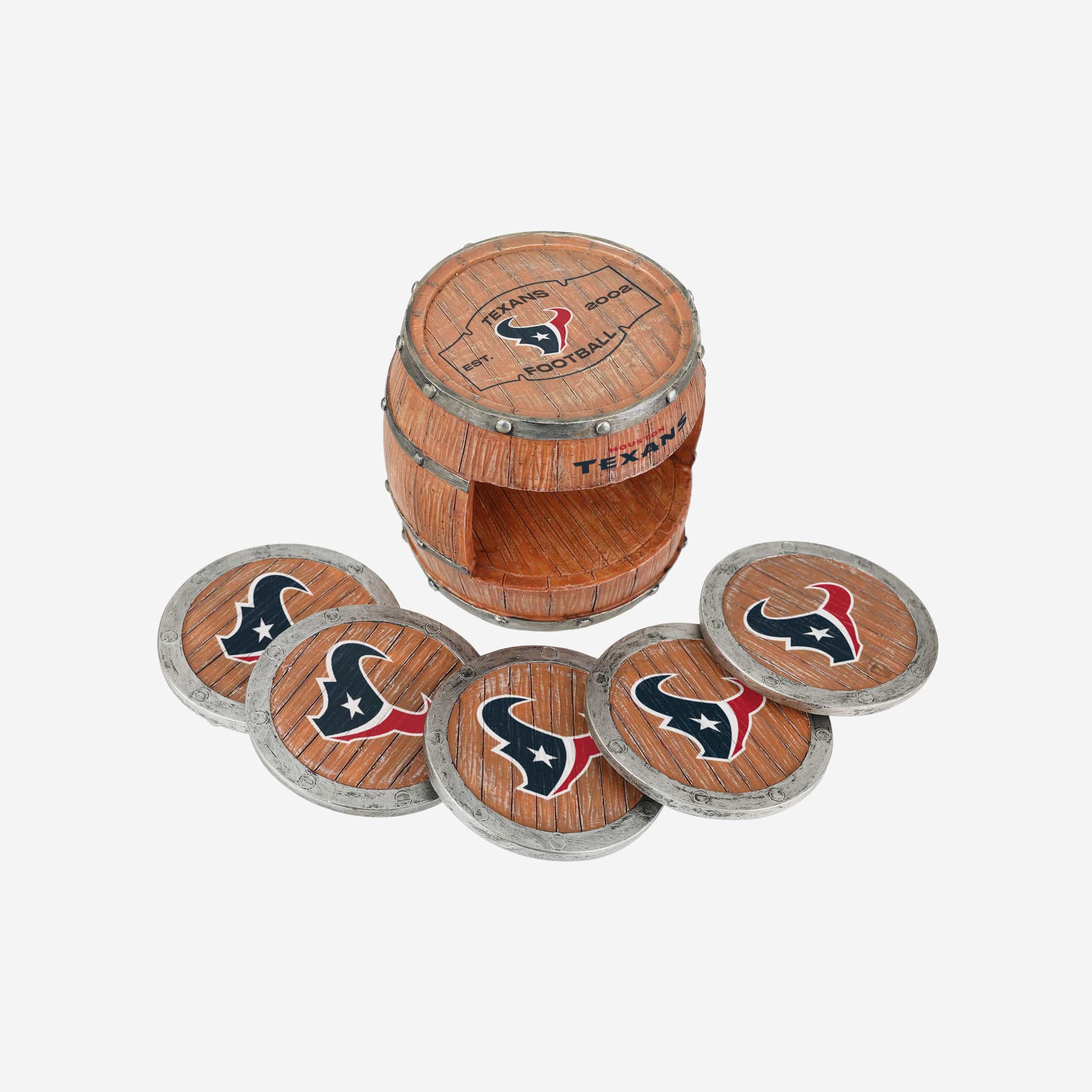 Houston Texans 5 Pack Barrel Coaster Set - Image 3