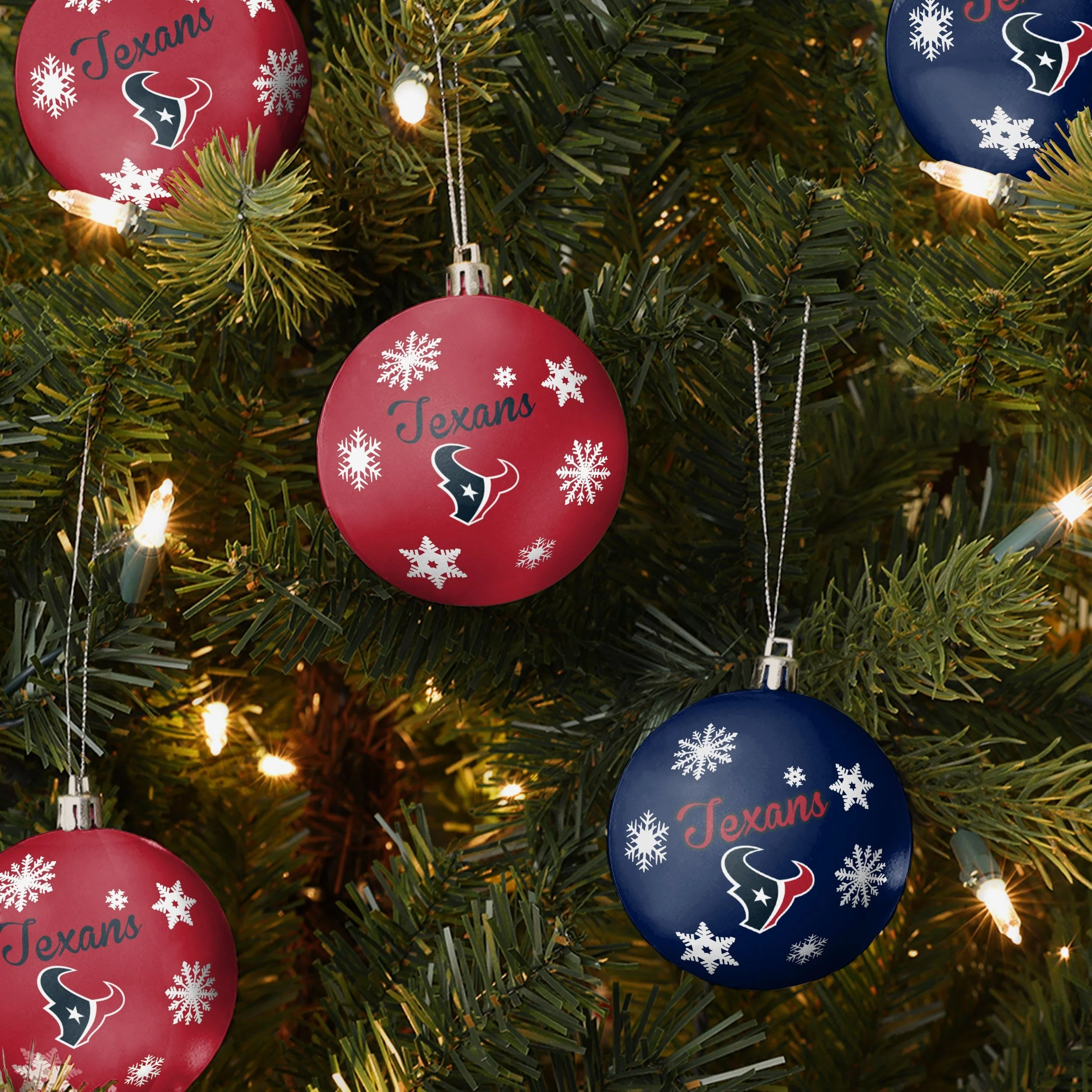 Houston Texans 5 Pack Shatterproof Ball Ornament Set - Image 2