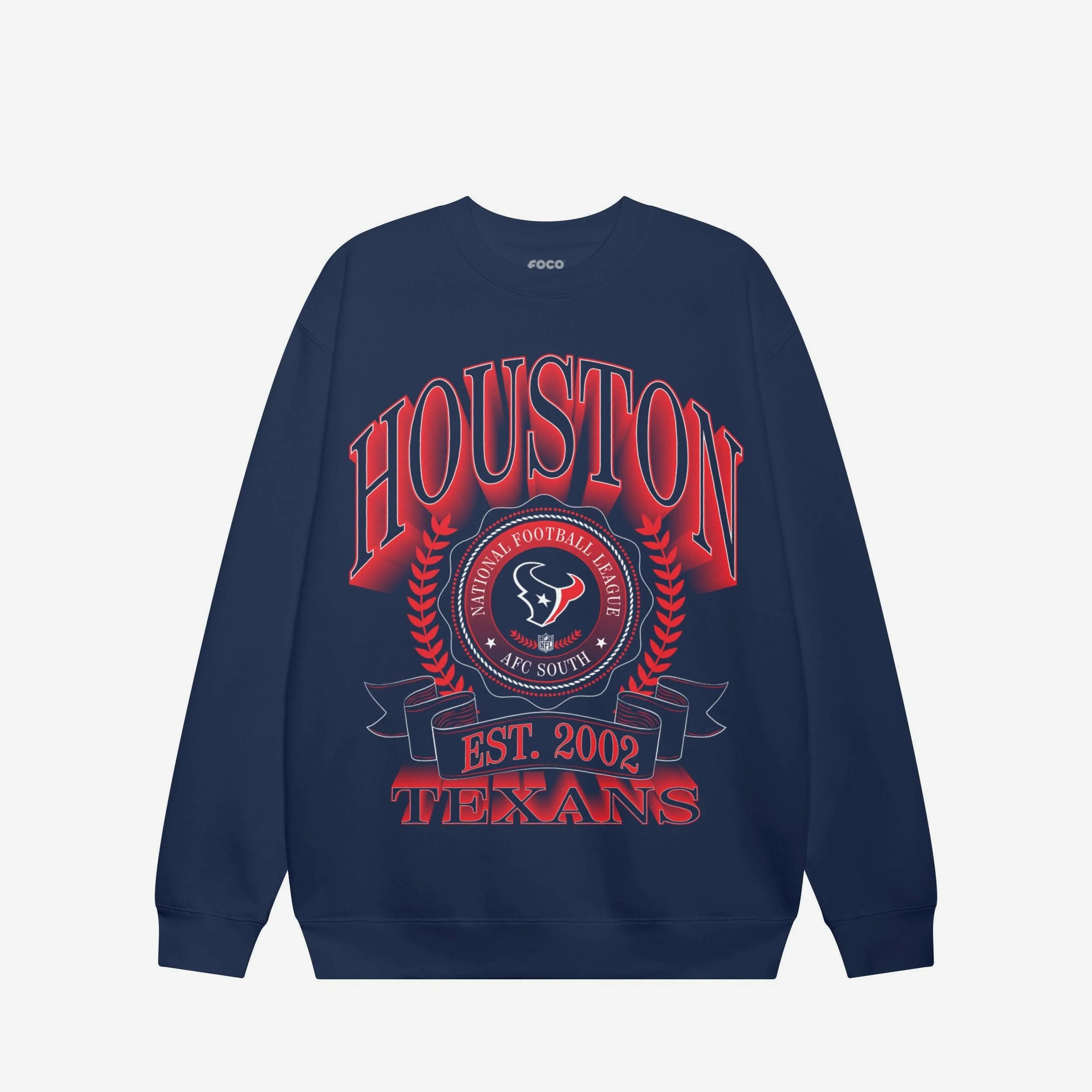 Houston Texans Banner Crest Crew Neck Sweatshirt