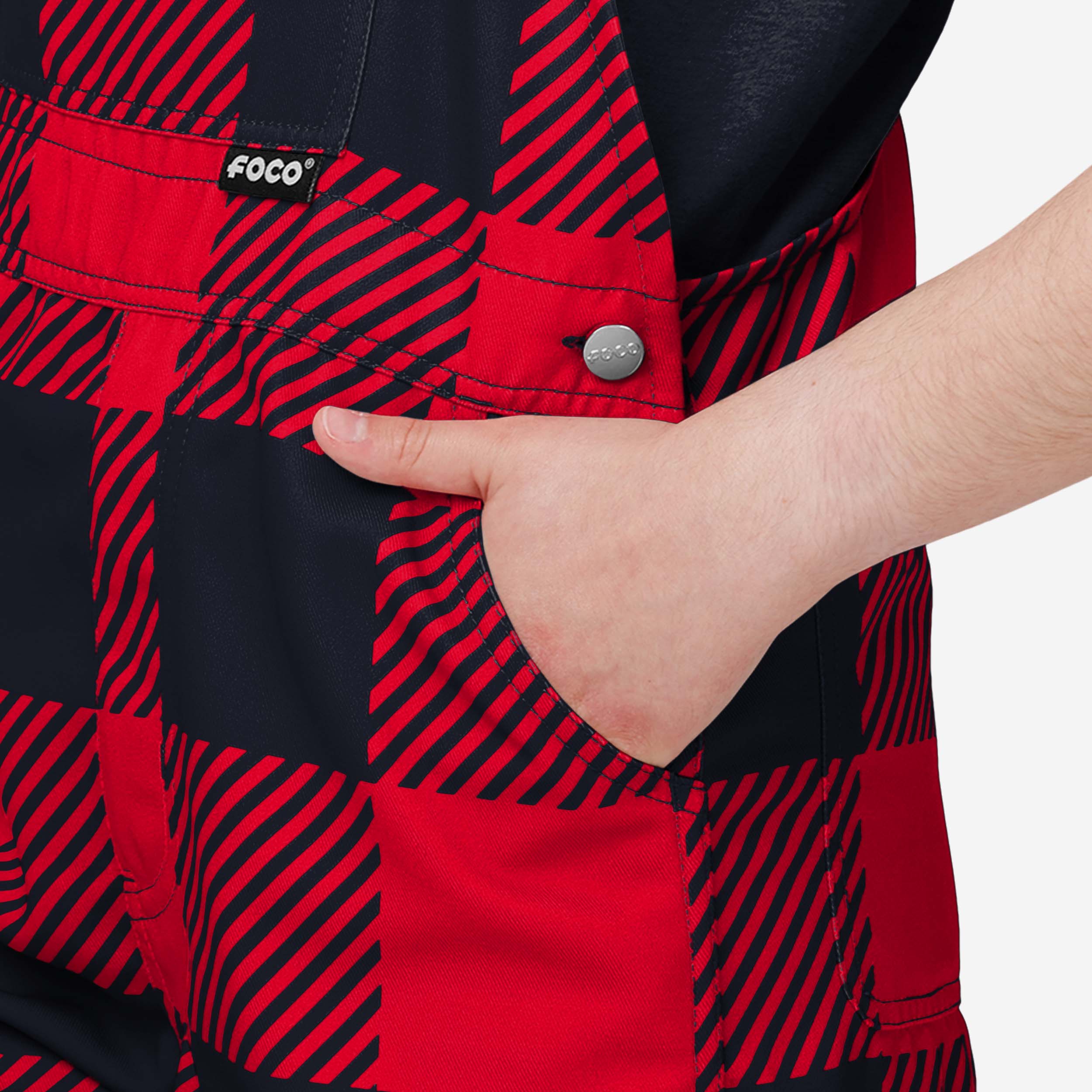 Houston Texans Buffalo Youth Plaid Bib Overalls - Image 4