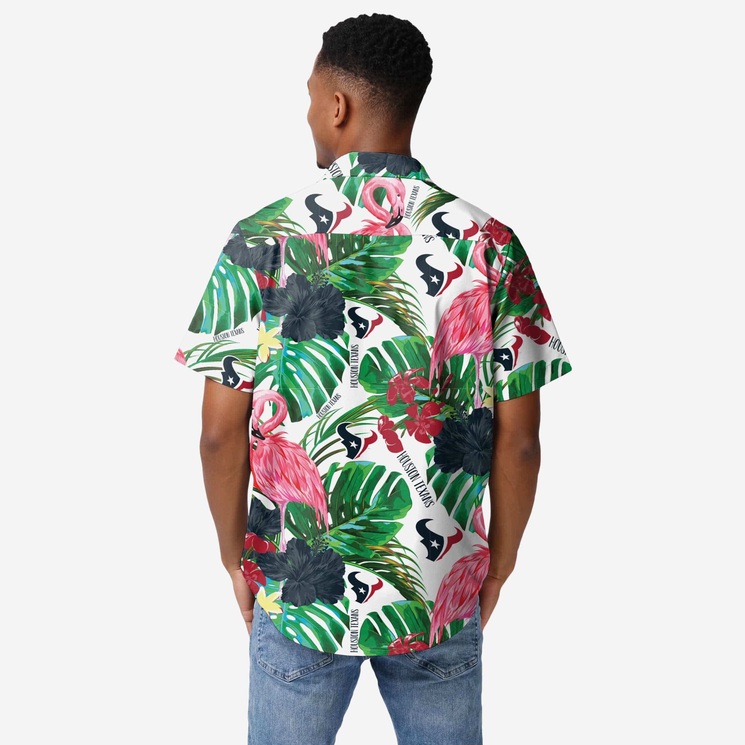 Houston Texans Flamingo Button Up Shirt - Image 2