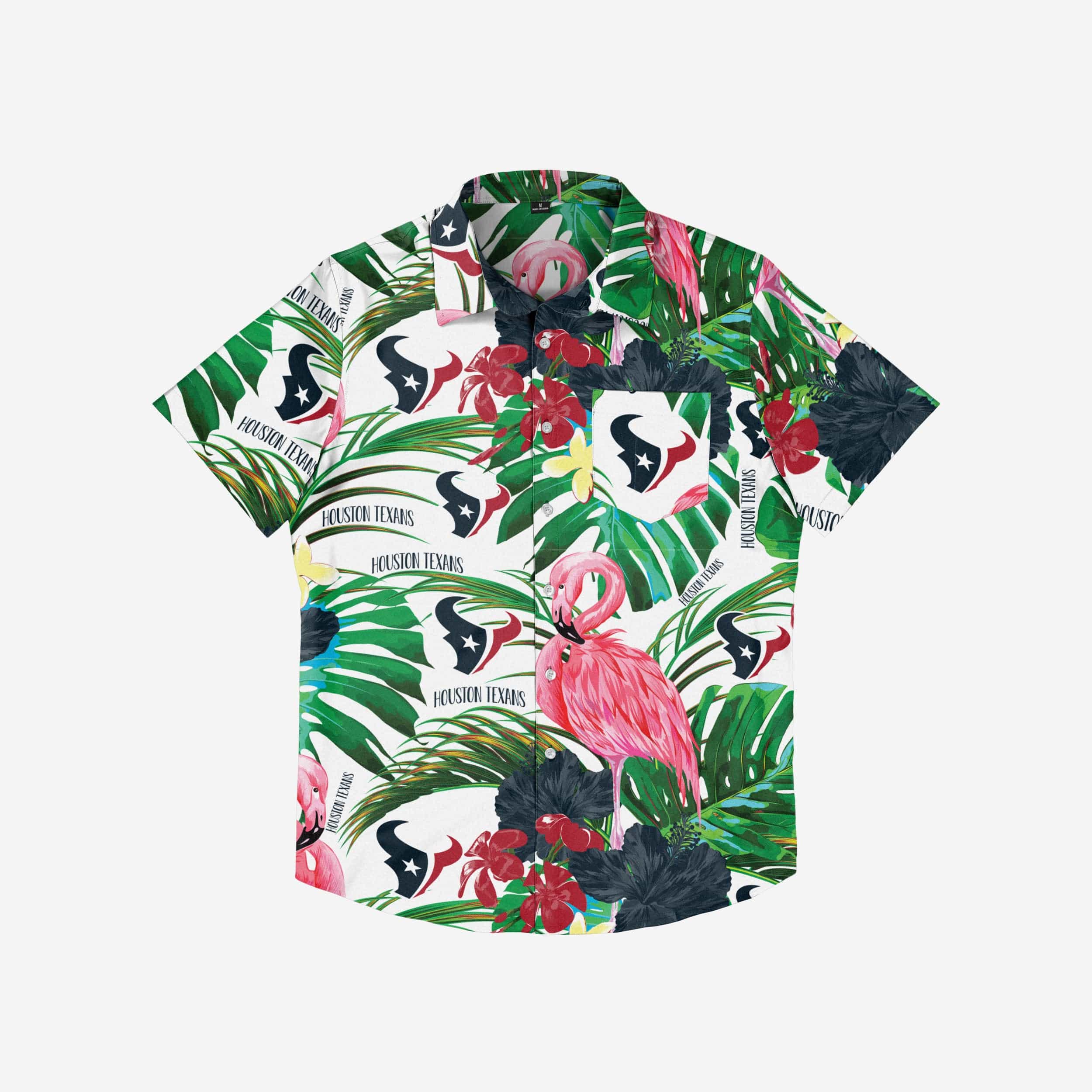 Houston Texans Flamingo Button Up Shirt - Image 3