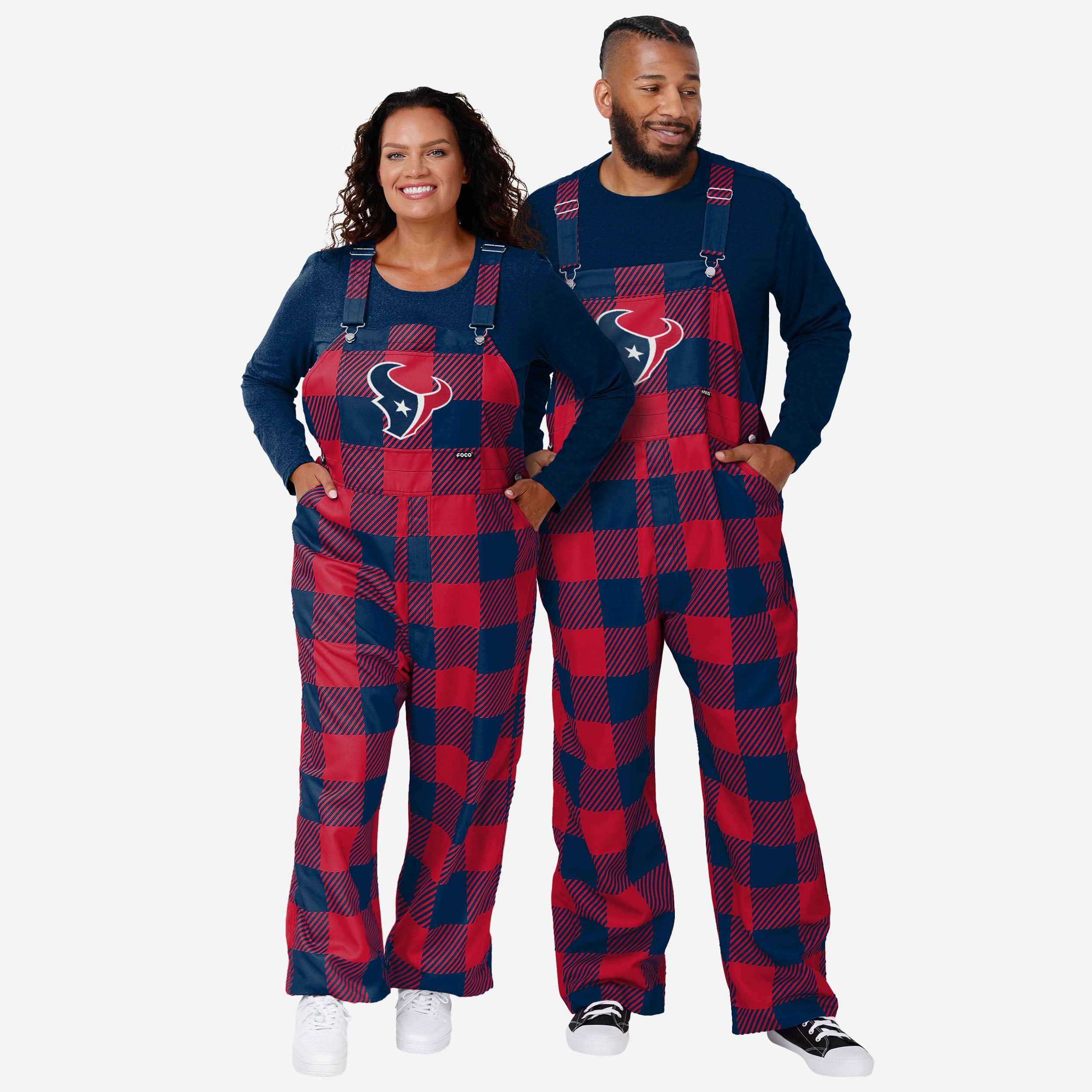 Houston Texans Mens Plaid Bib Overalls - Image 3