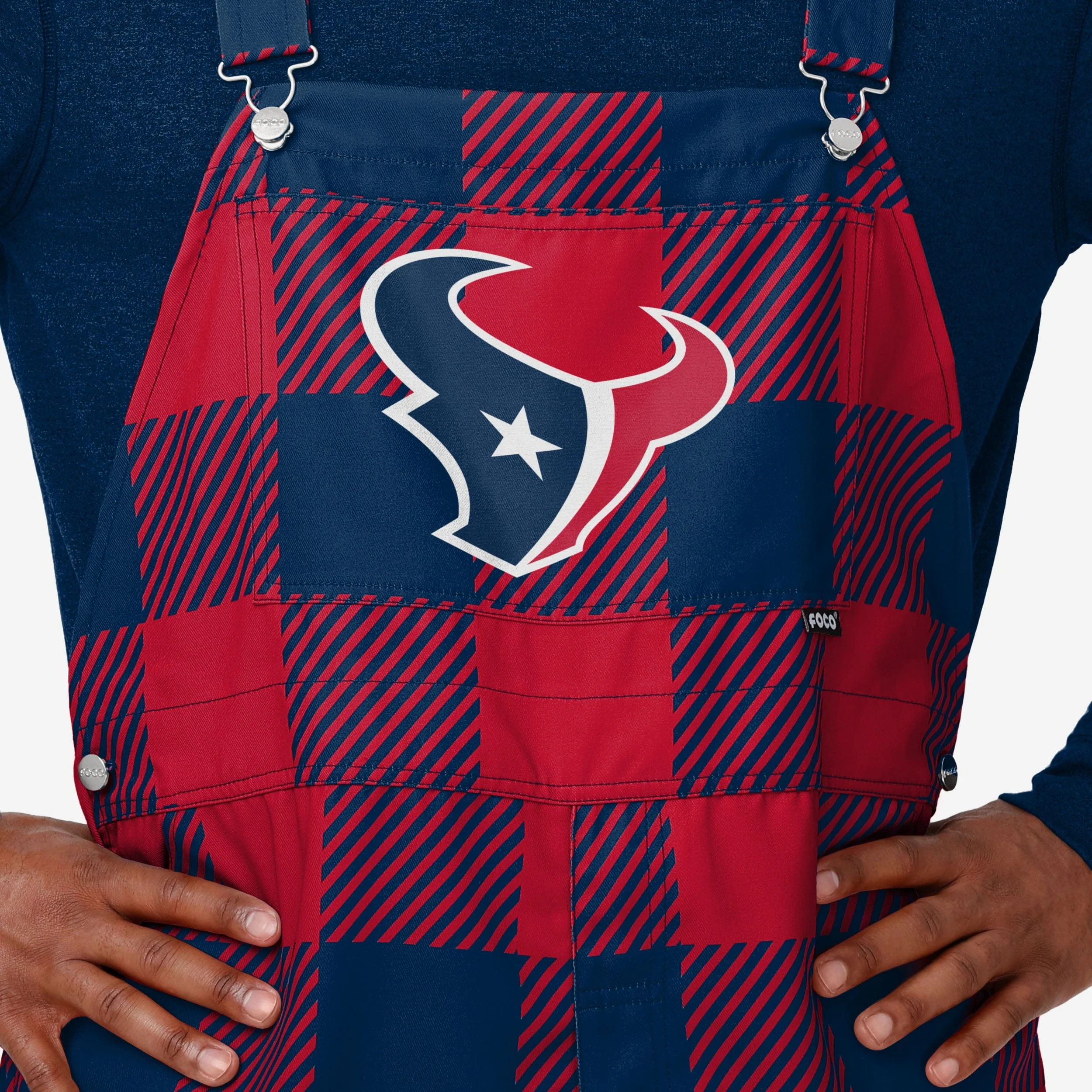 Houston Texans Mens Plaid Bib Overalls - Image 4