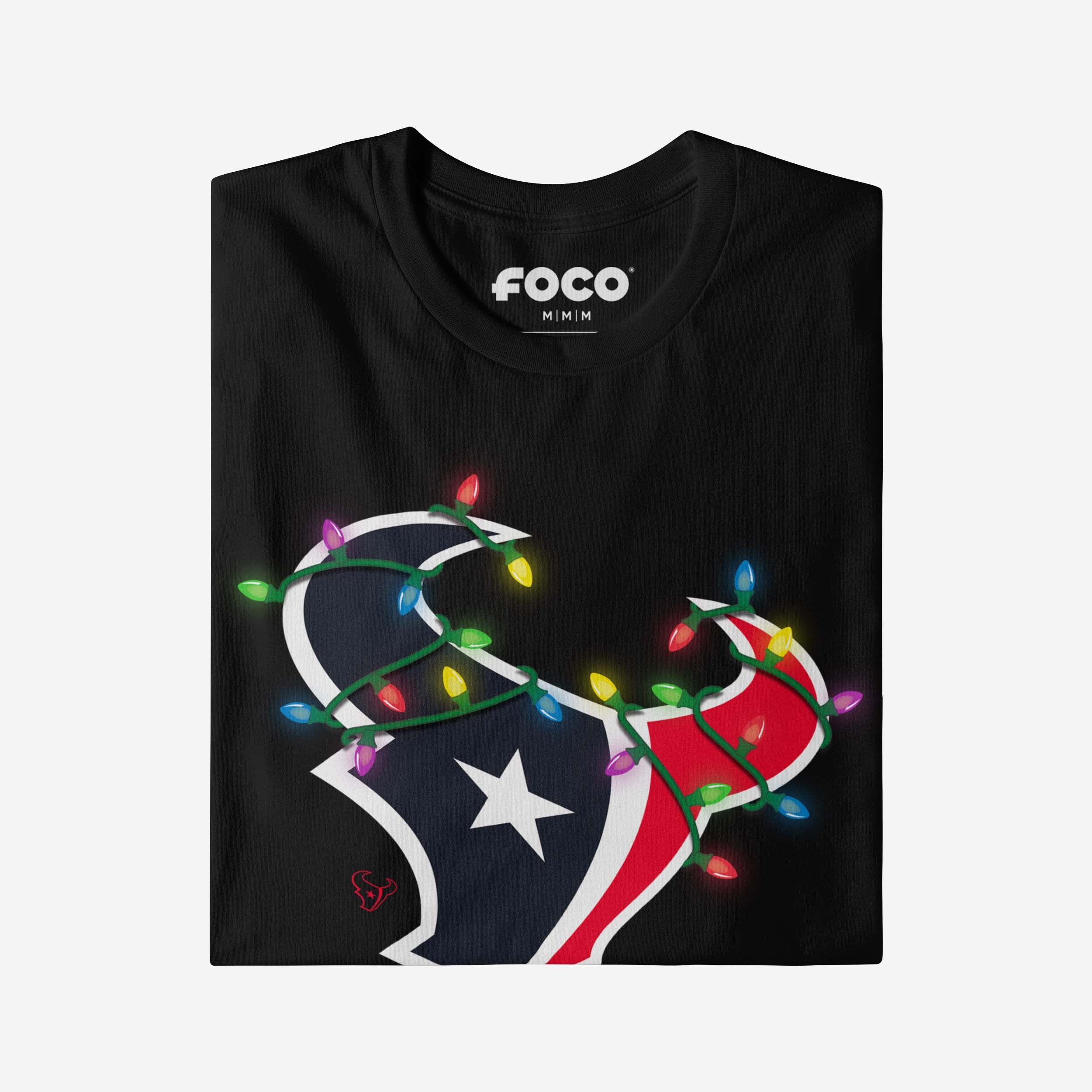Houston Texans Primary Logo Holiday Lights T-Shirt - Image 8