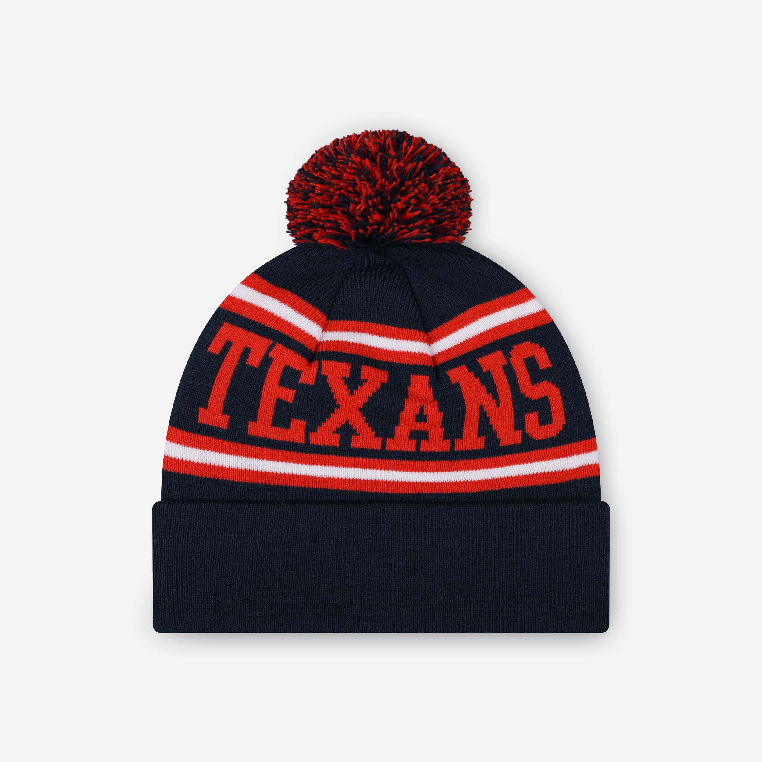 Houston Texans Primary Logo Stripe Pom Beanie - Image 2