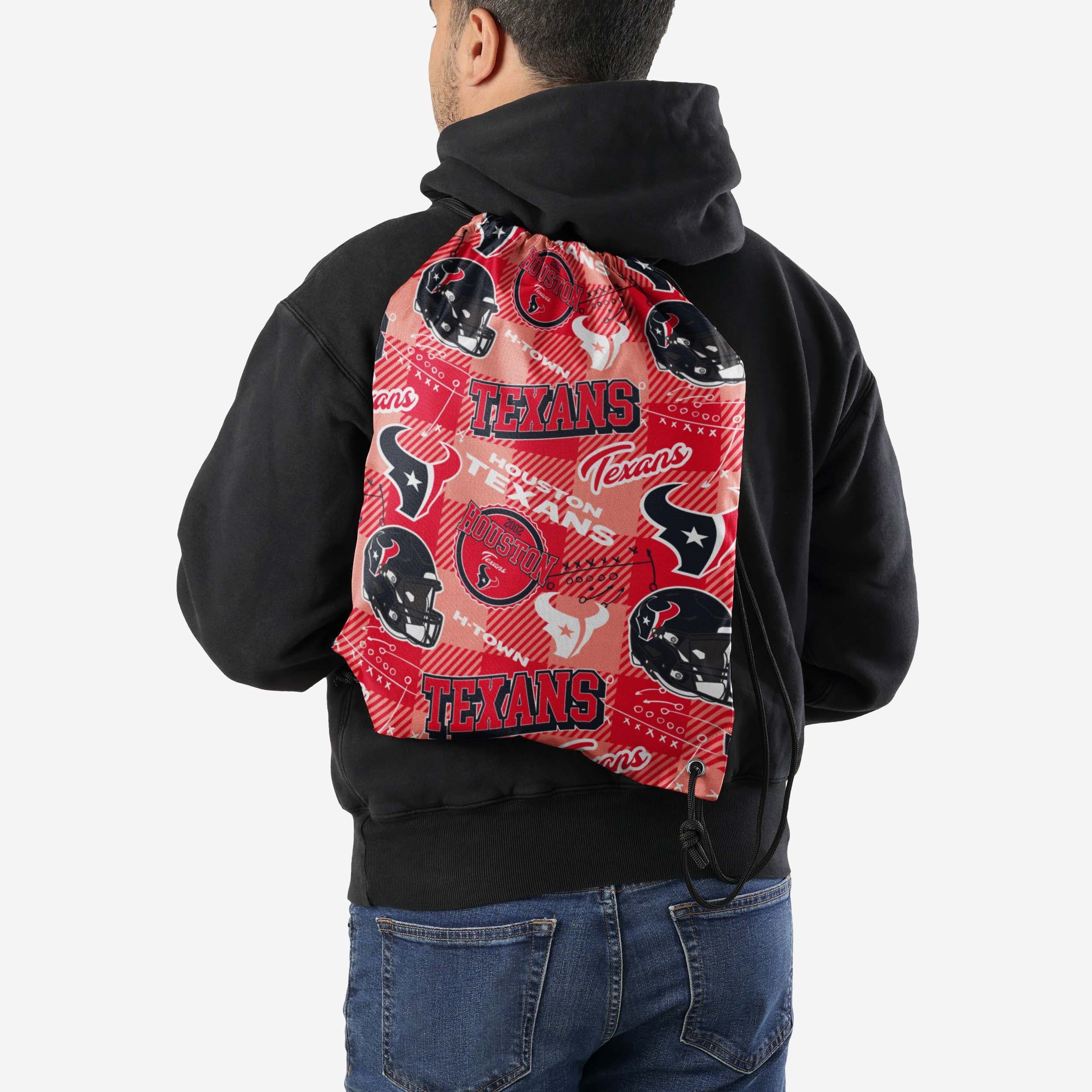 Houston Texans Thematic Repeat Print Drawstring Backpack - Image 2