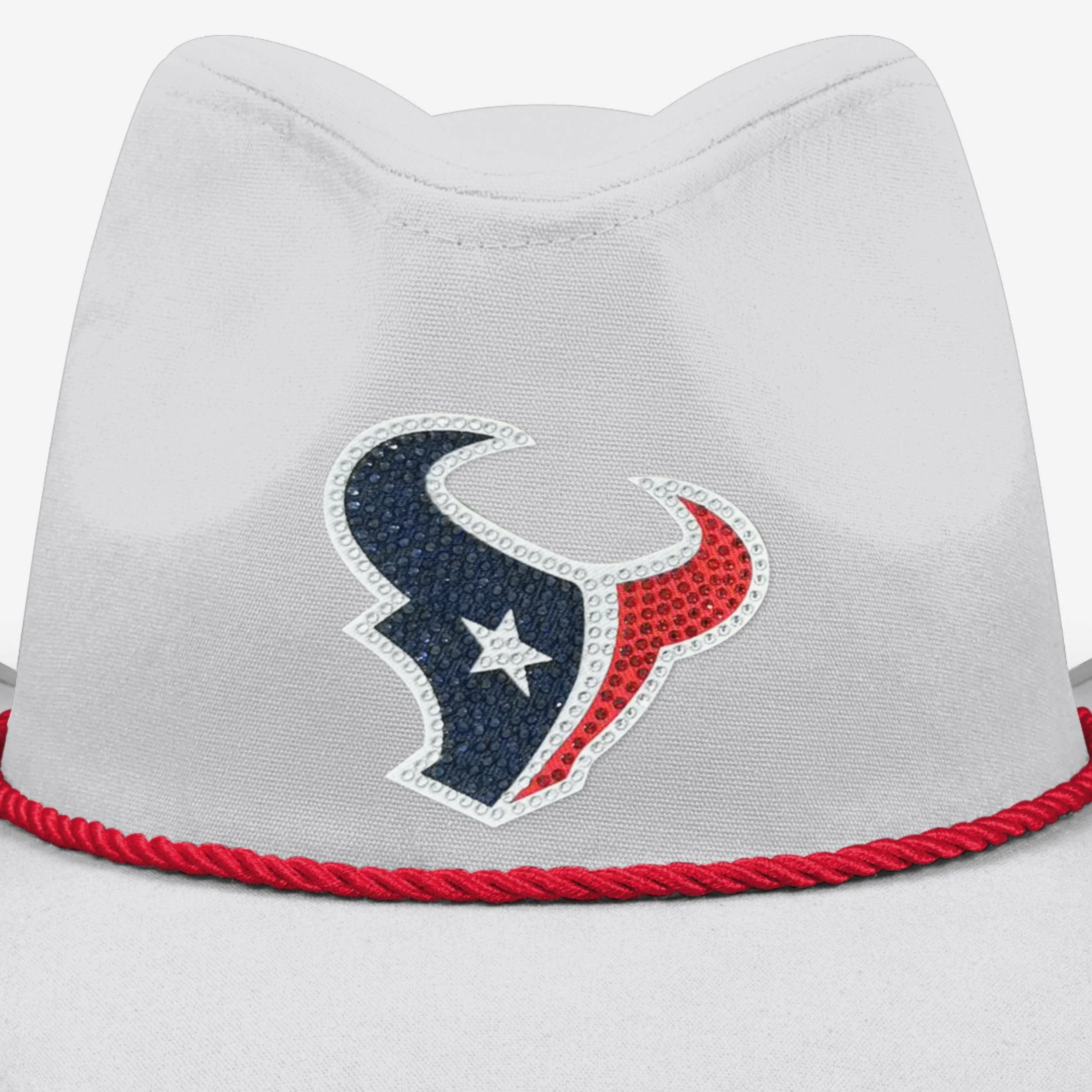 Houston Texans White Rhinestone Logo Cowboy Hat - Image 2