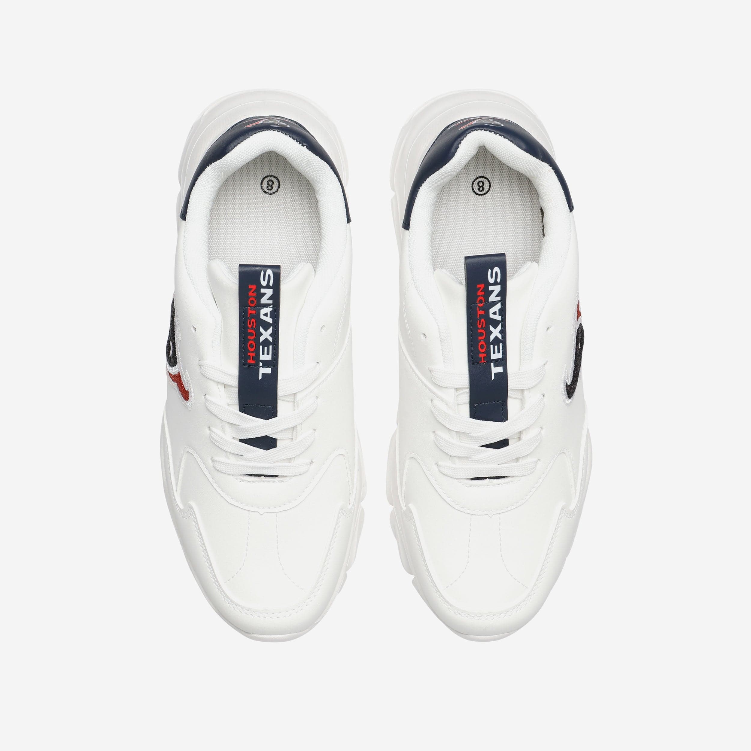 Houston Texans Womens Glitter Big Logo Vintage White Chunky Sneaker - Image 4