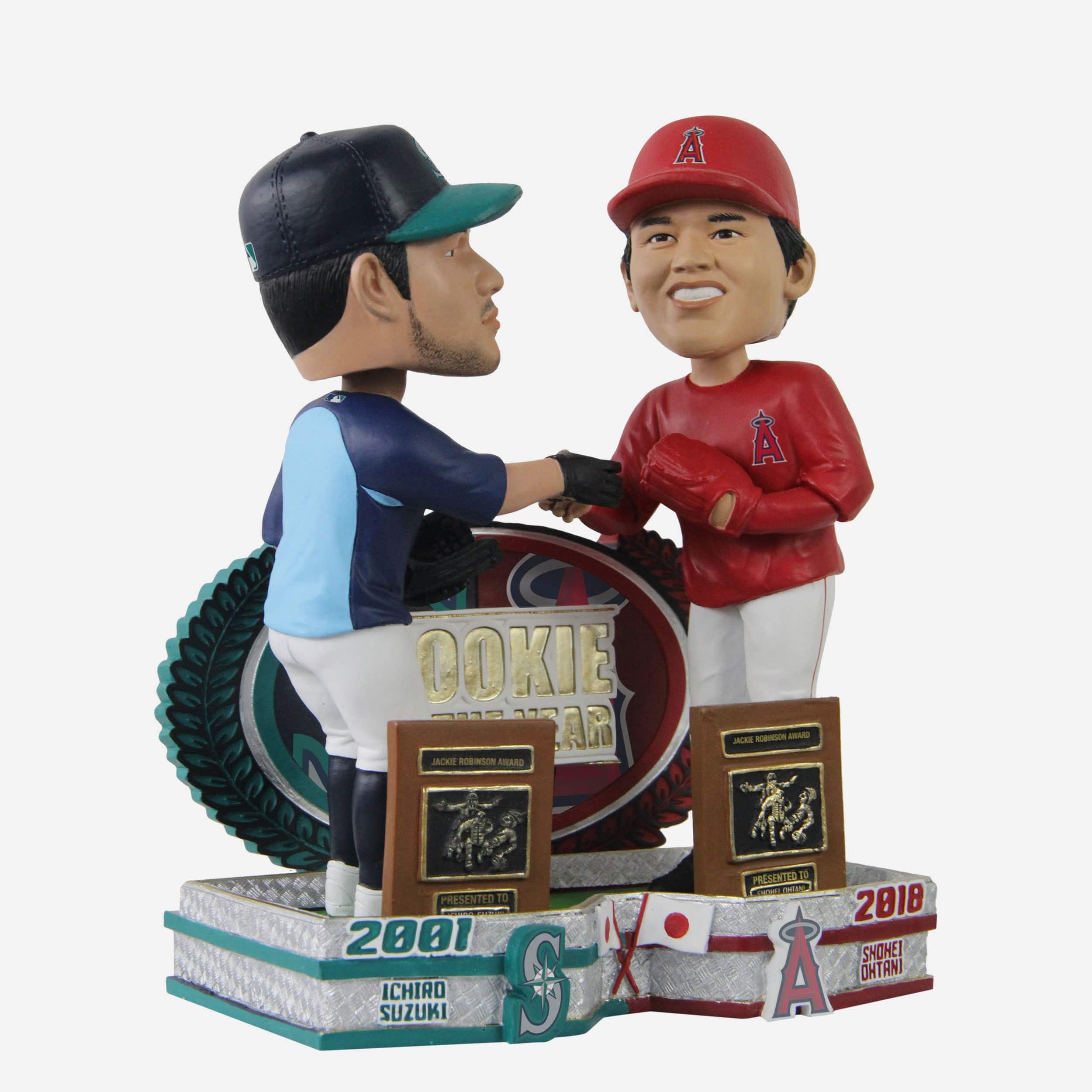 Ichiro Suzuki & Shohei Ohtani Seattle Mariners & Los Angeles Angels 2001 & 2018 AL Rookie Of The Year Dual Bobblehead - Image 5