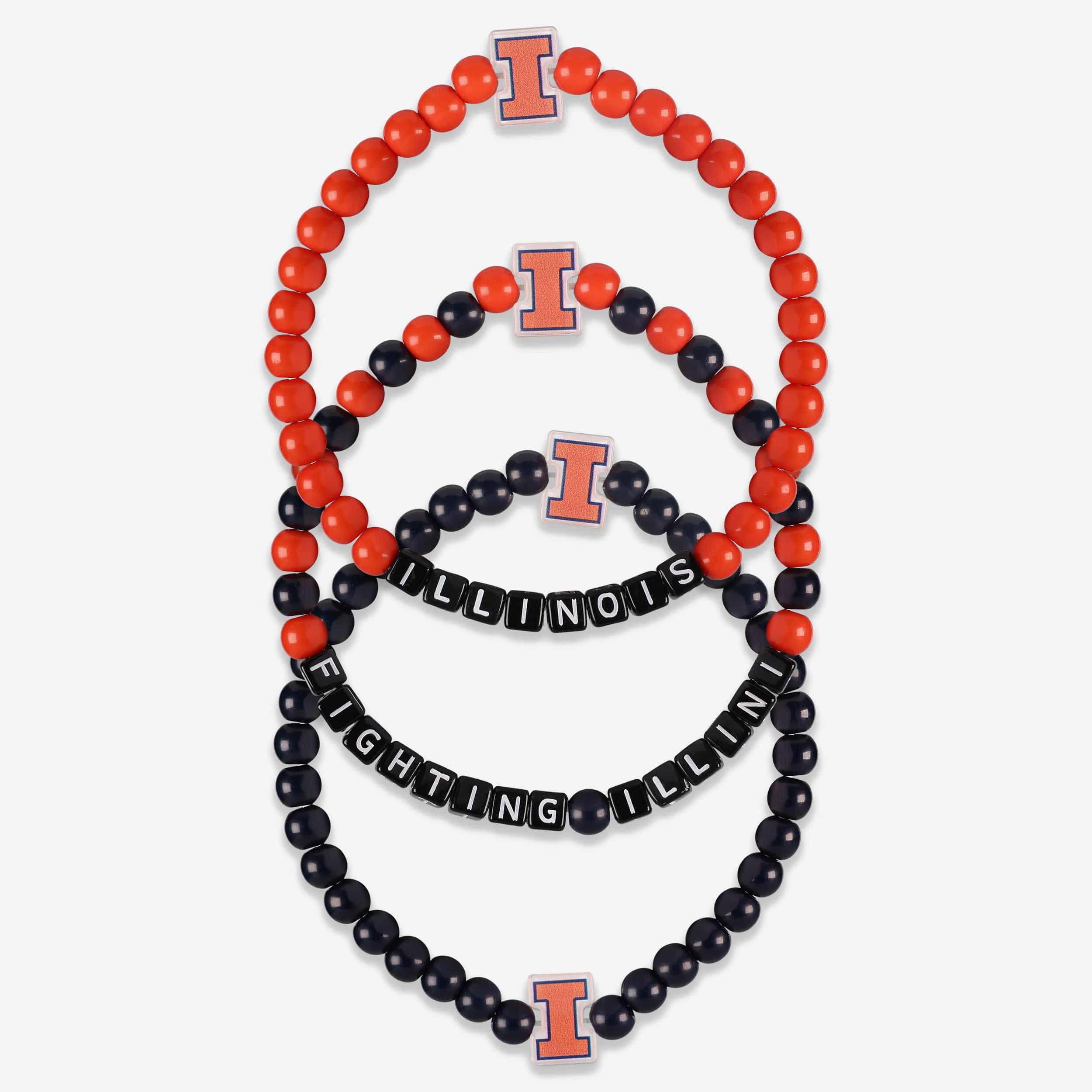 Illinois Fighting Illini 3 Pack Beaded Friendship Bracelet