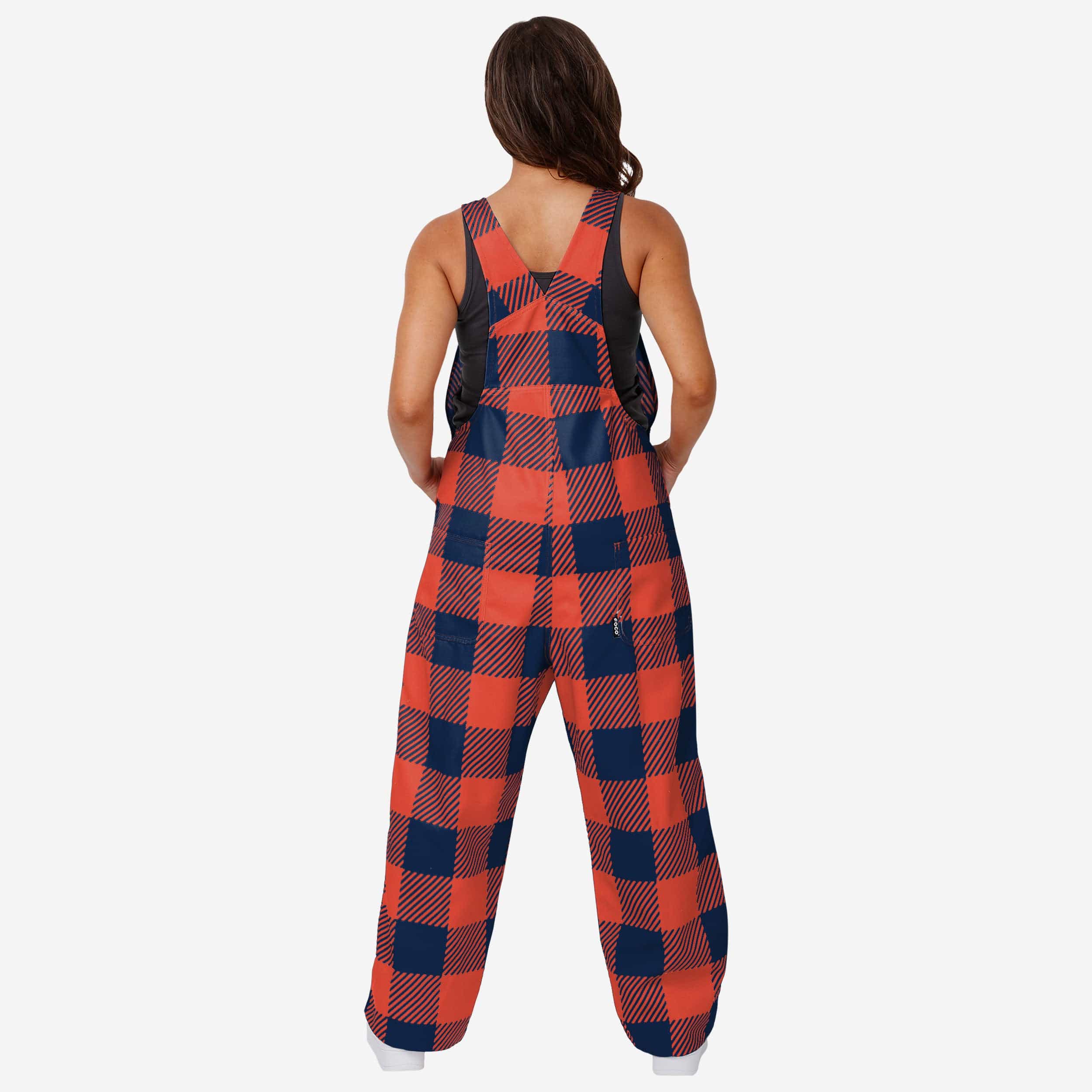 Illinois Fighting Illini Womens Plaid Bib Overalls - Image 2