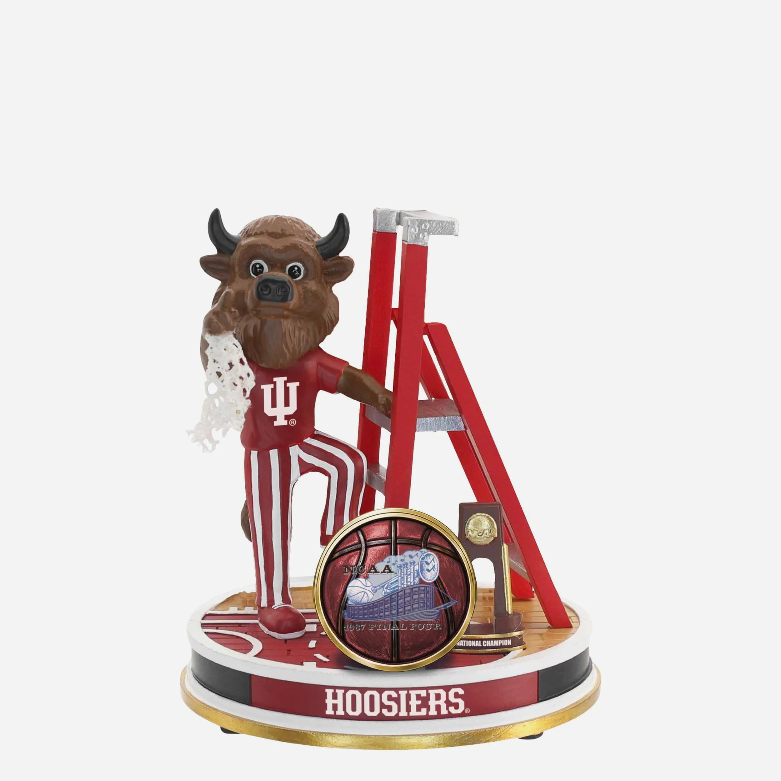 Indiana Hoosiers 1987 Mens Basketball National Champions Cutting the Net Mini Bobblehead Scene