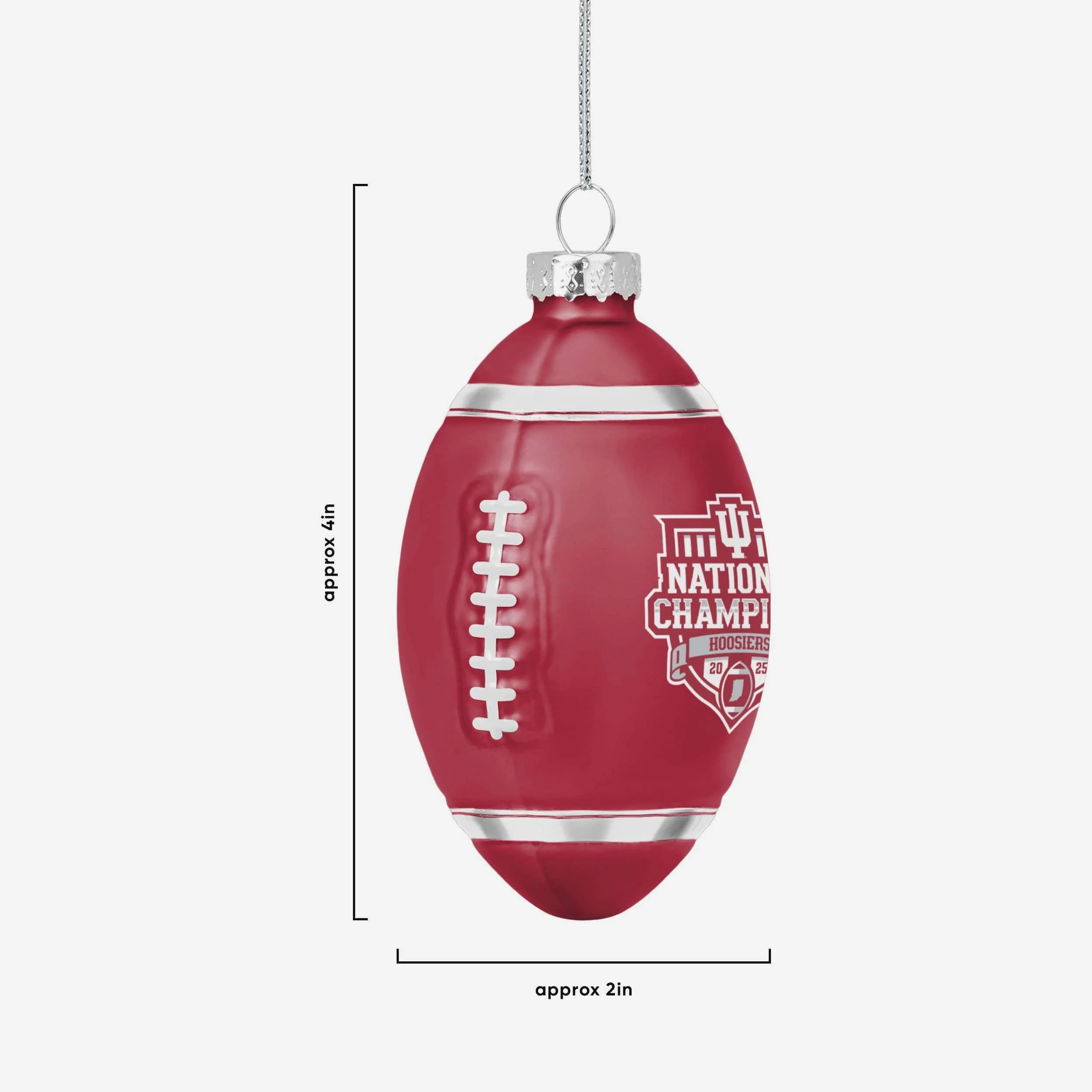 Indiana Hoosiers 2025 Football National Champions Blown Glass Ball Ornament - Image 2
