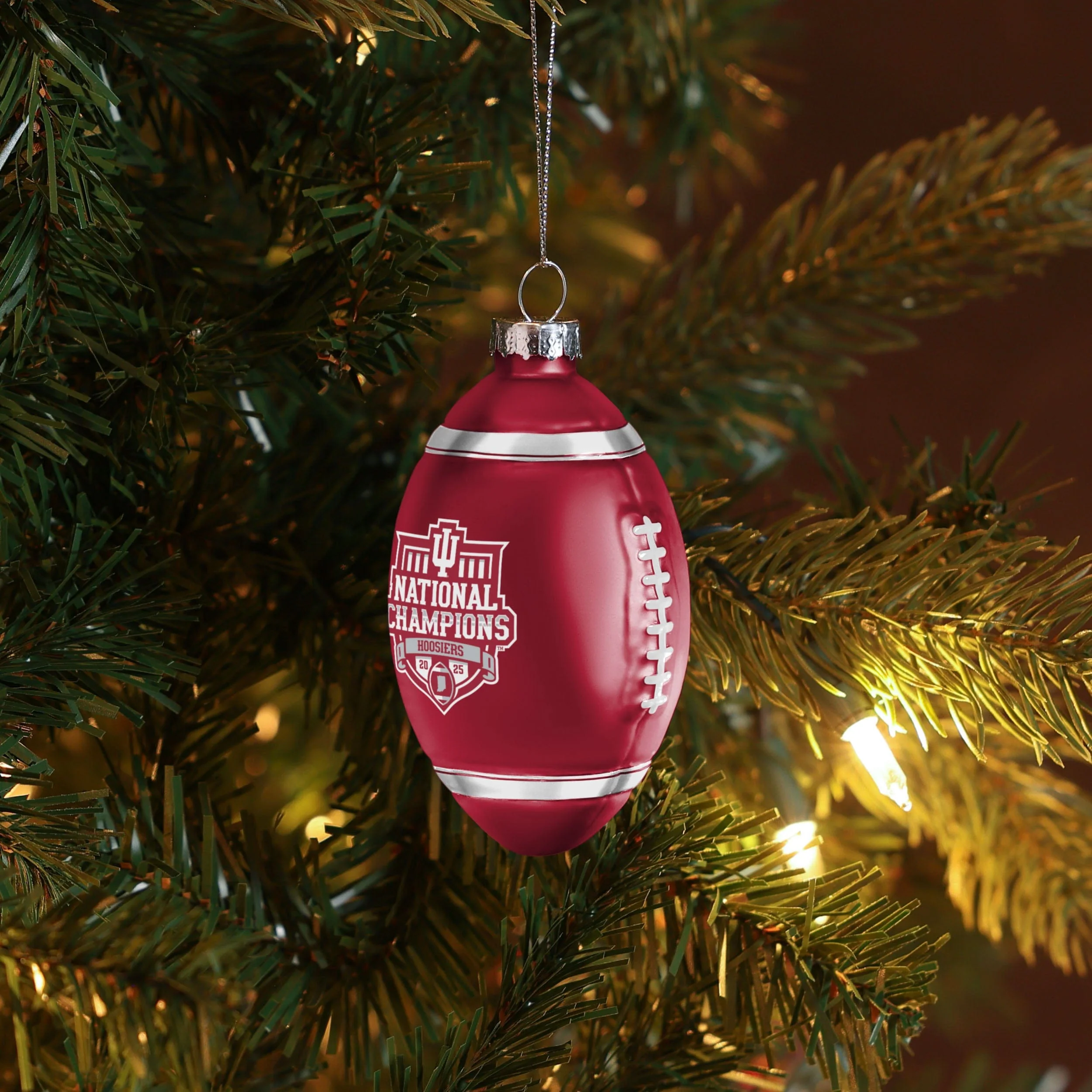 Indiana Hoosiers 2025 Football National Champions Blown Glass Ball Ornament - Image 3