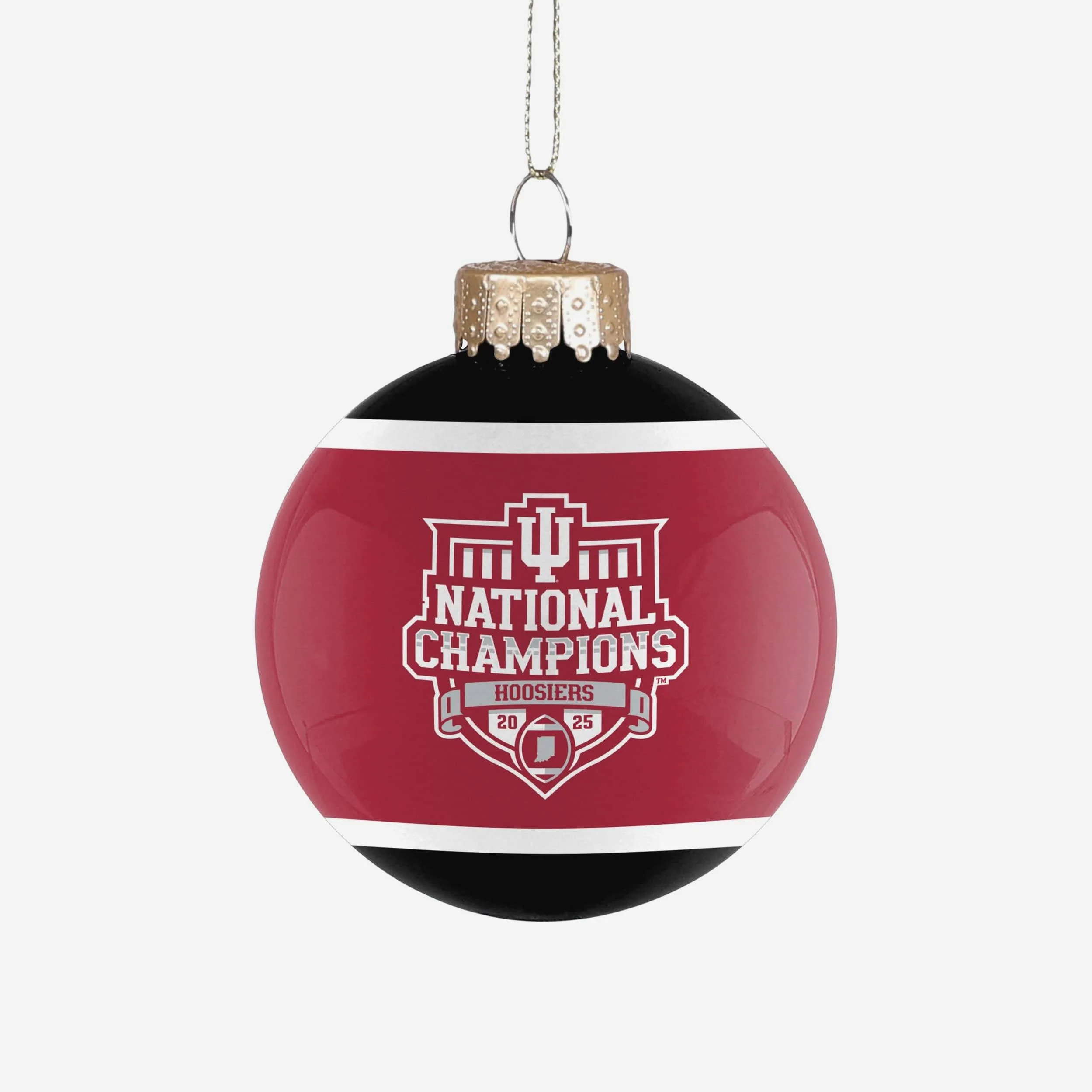 Indiana Hoosiers 2025 Football National Champions Glass Ball Ornament