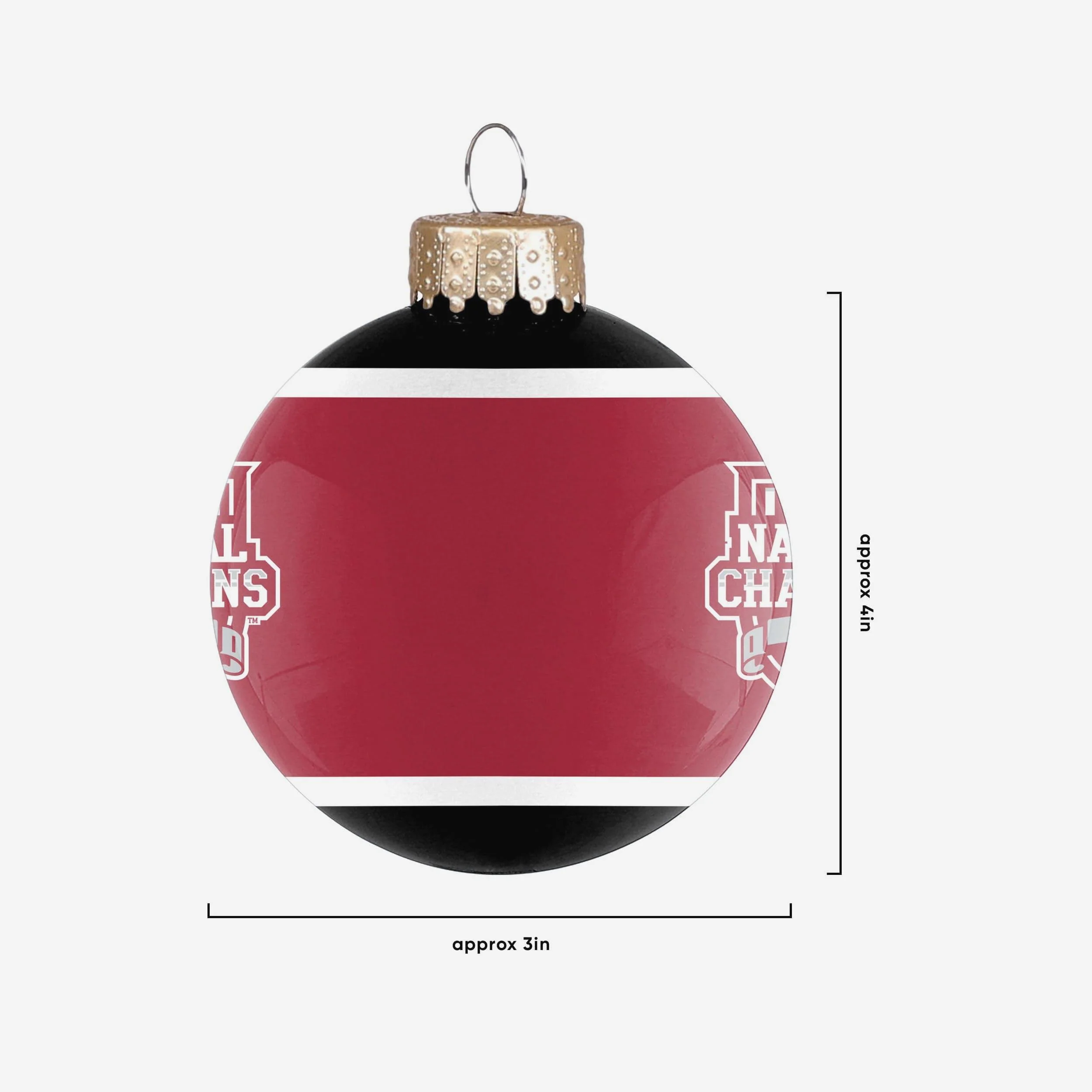Indiana Hoosiers 2025 Football National Champions Glass Ball Ornament - Image 2