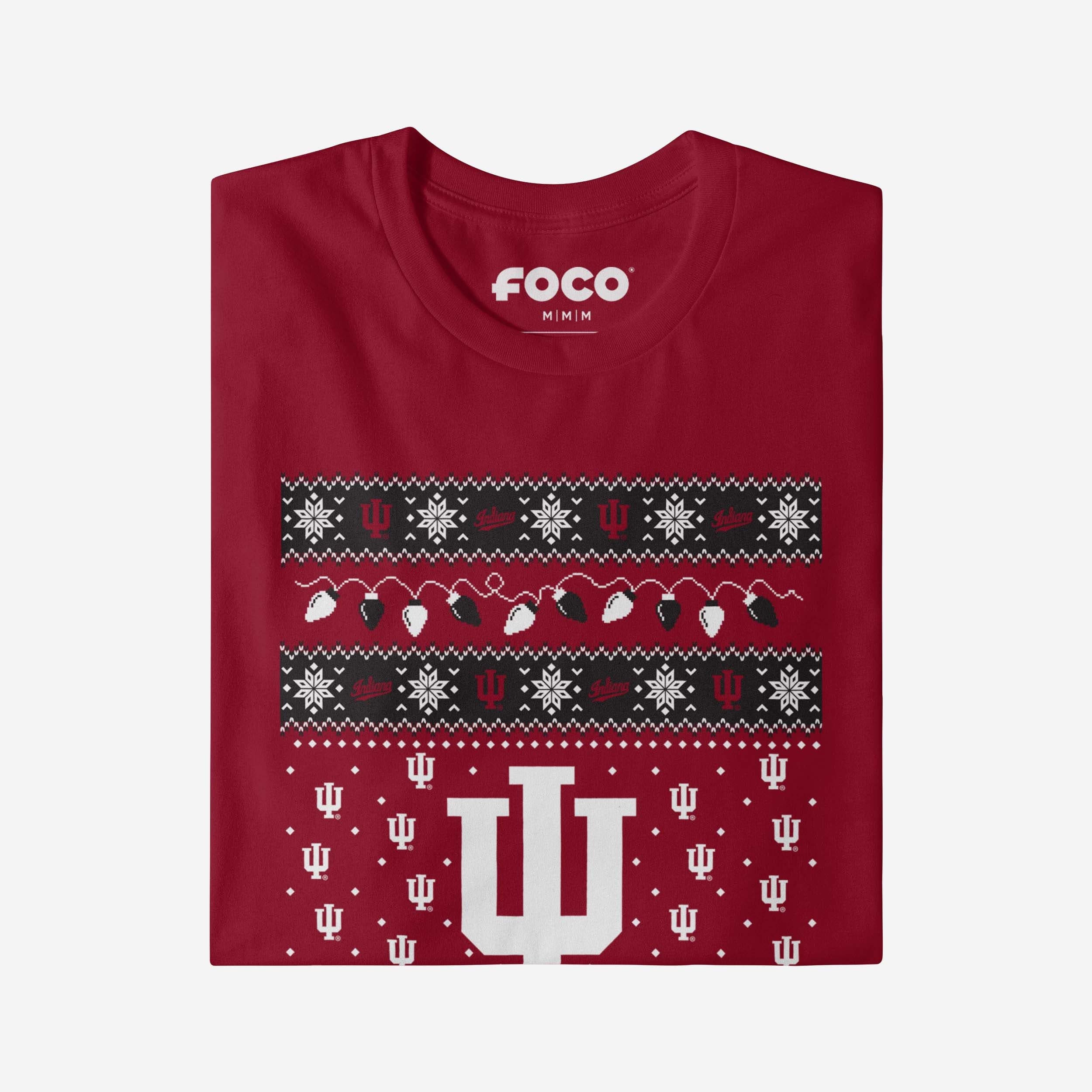 Indiana Hoosiers Holiday Lights Sweater T-Shirt - Image 4