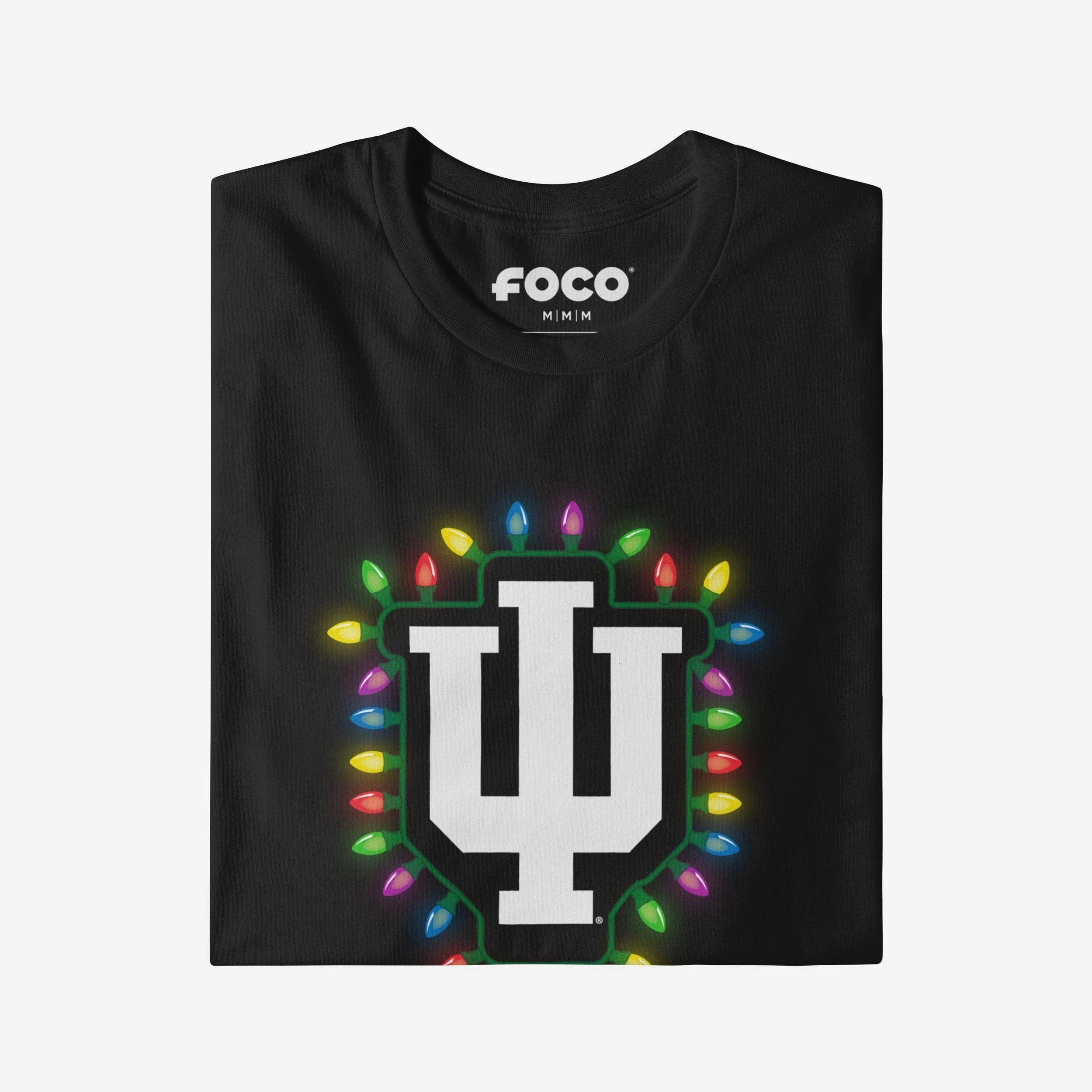 Indiana Hoosiers Primary Logo Holiday Lights Long Sleeve T-Shirt - Image 3