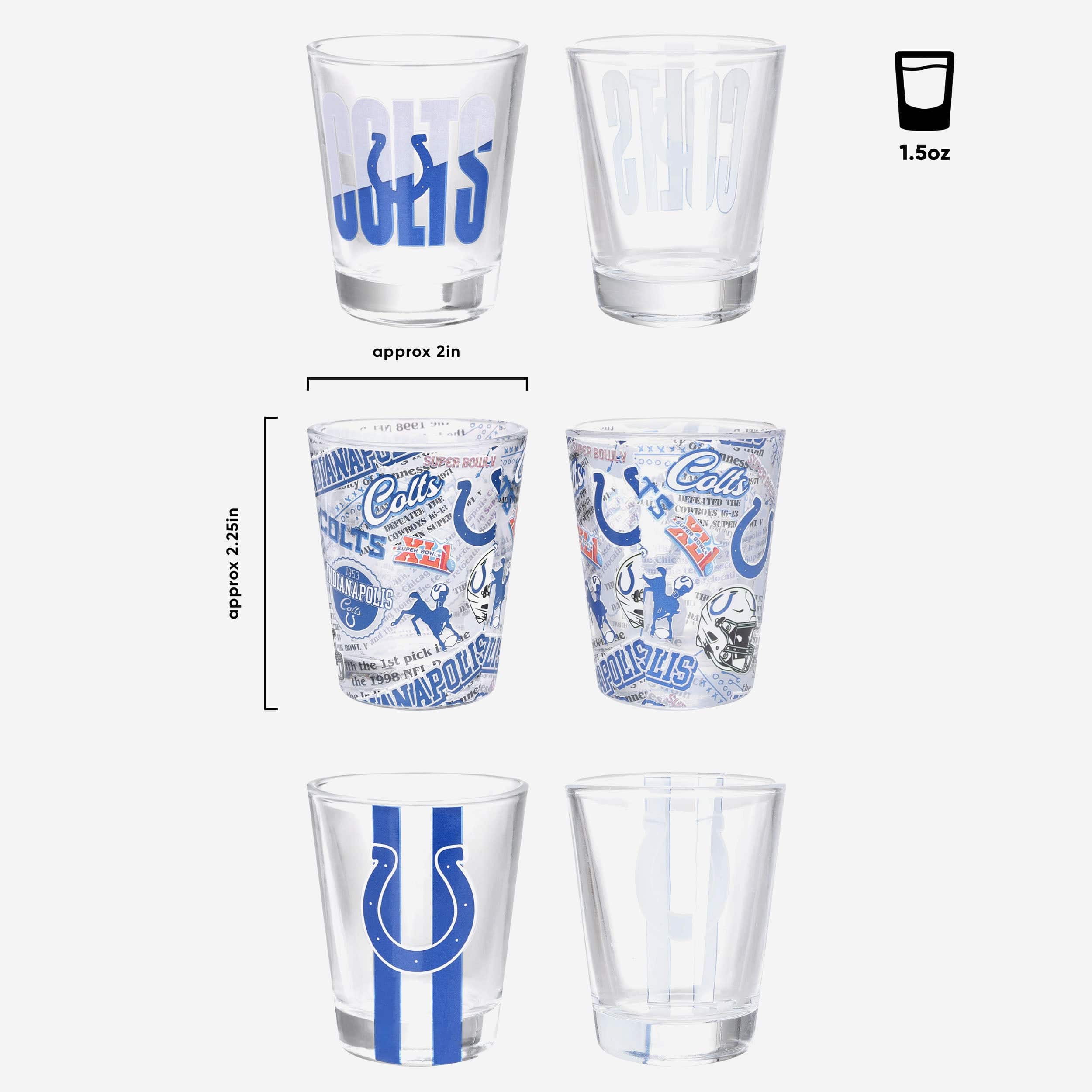 Indianapolis Colts 3 Pack Shot Glass - Image 3