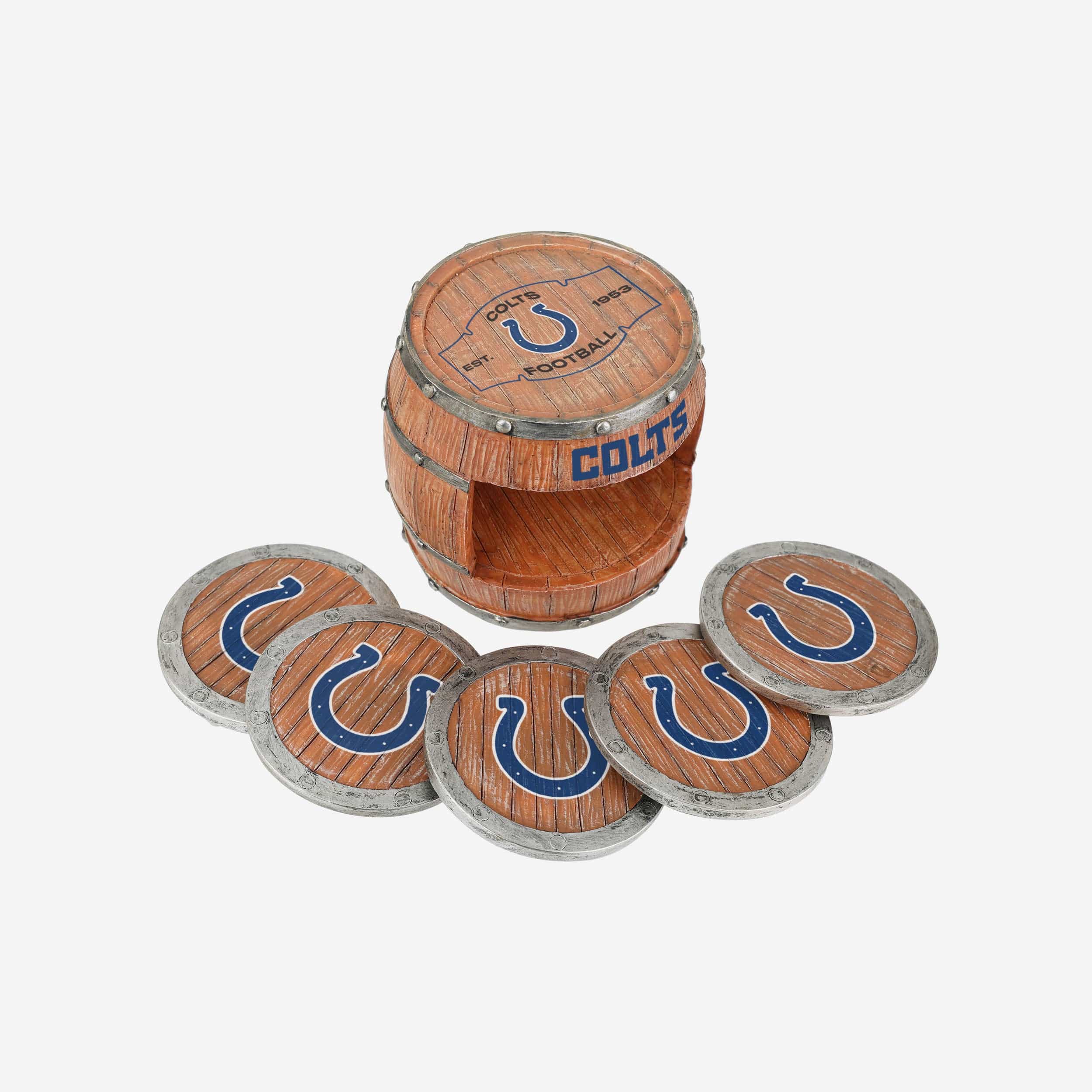 Indianapolis Colts 5 Pack Barrel Coaster Set - Image 3
