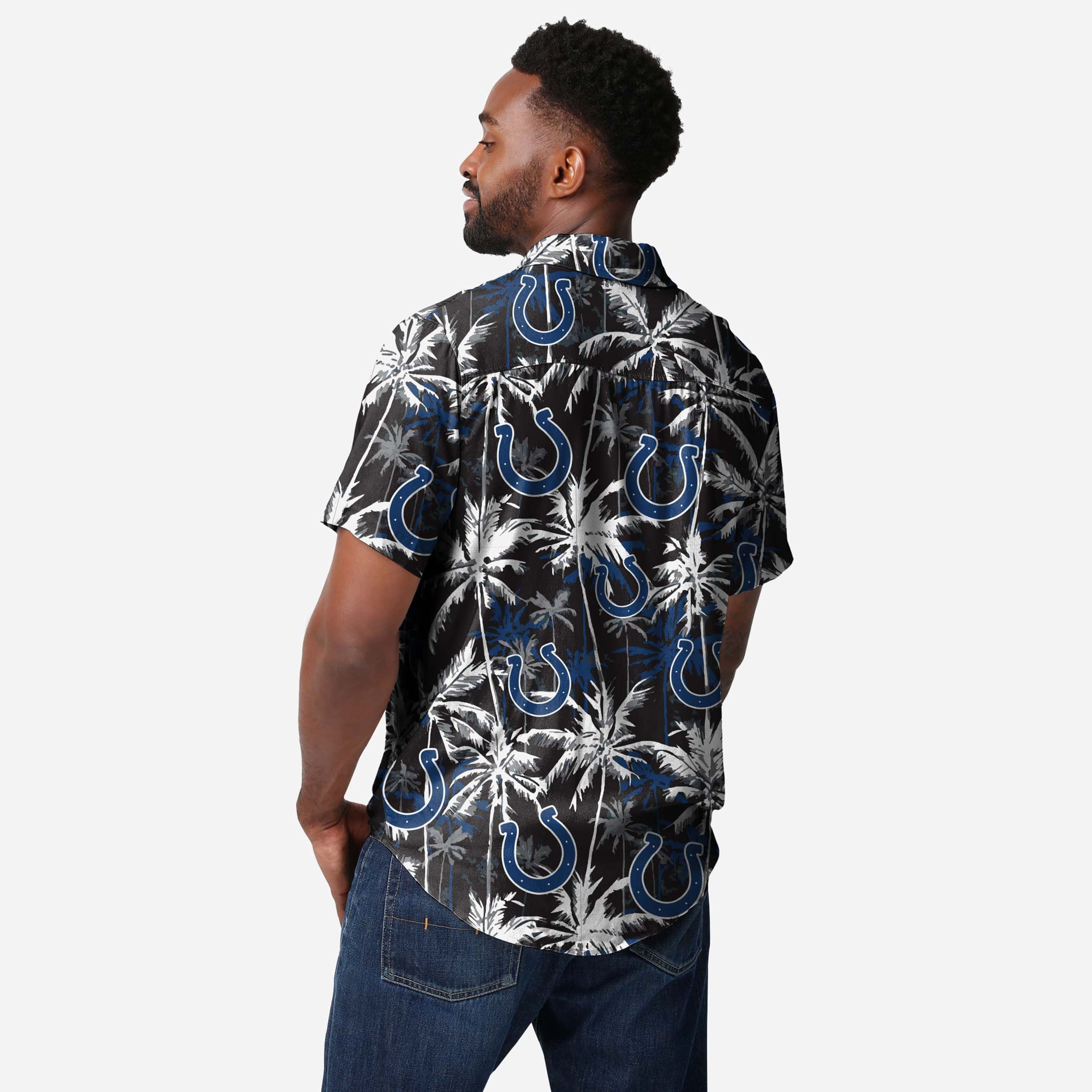 Indianapolis Colts Black Floral Button Up Shirt - Image 2