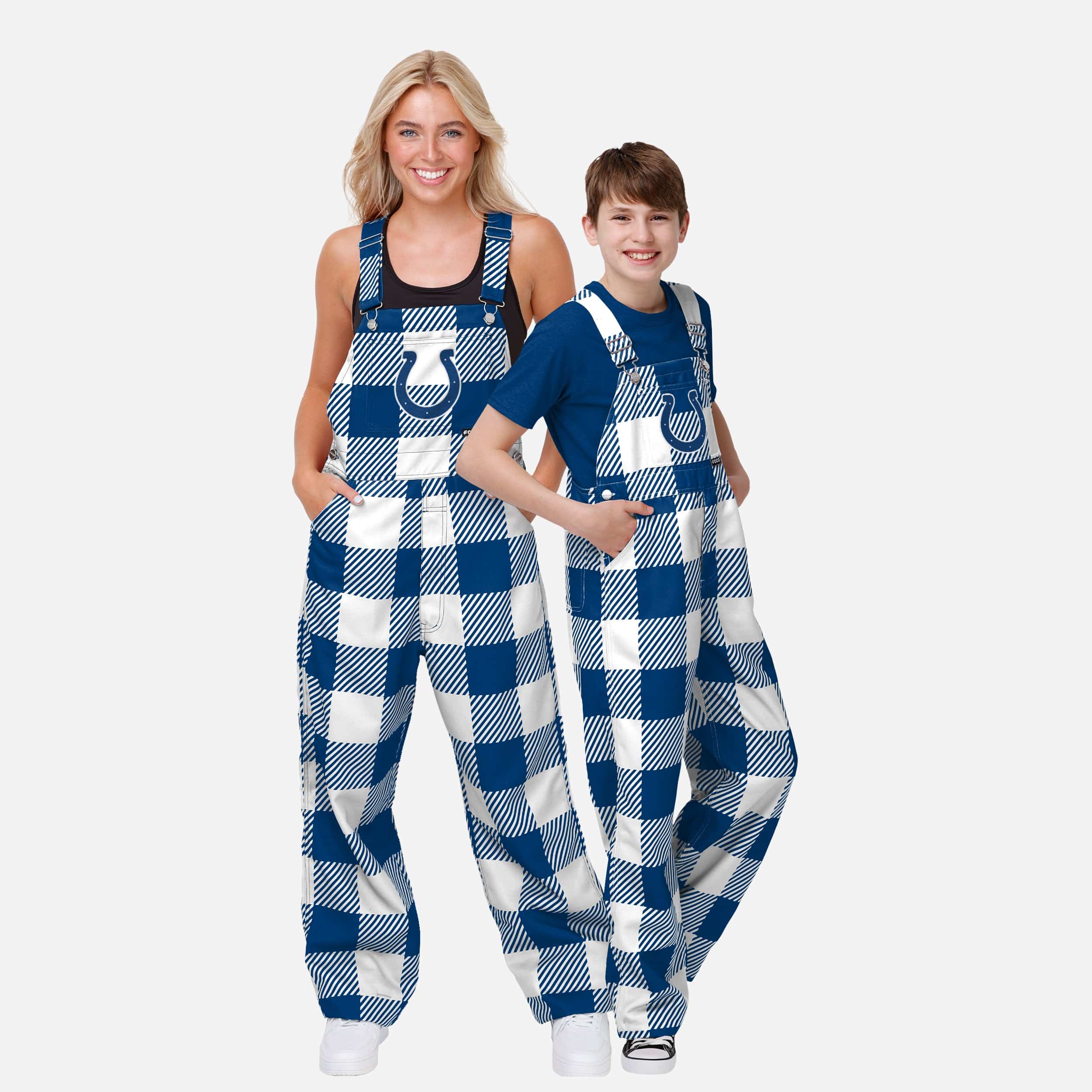 Indianapolis Colts Buffalo Youth Plaid Bib Overalls - Image 3