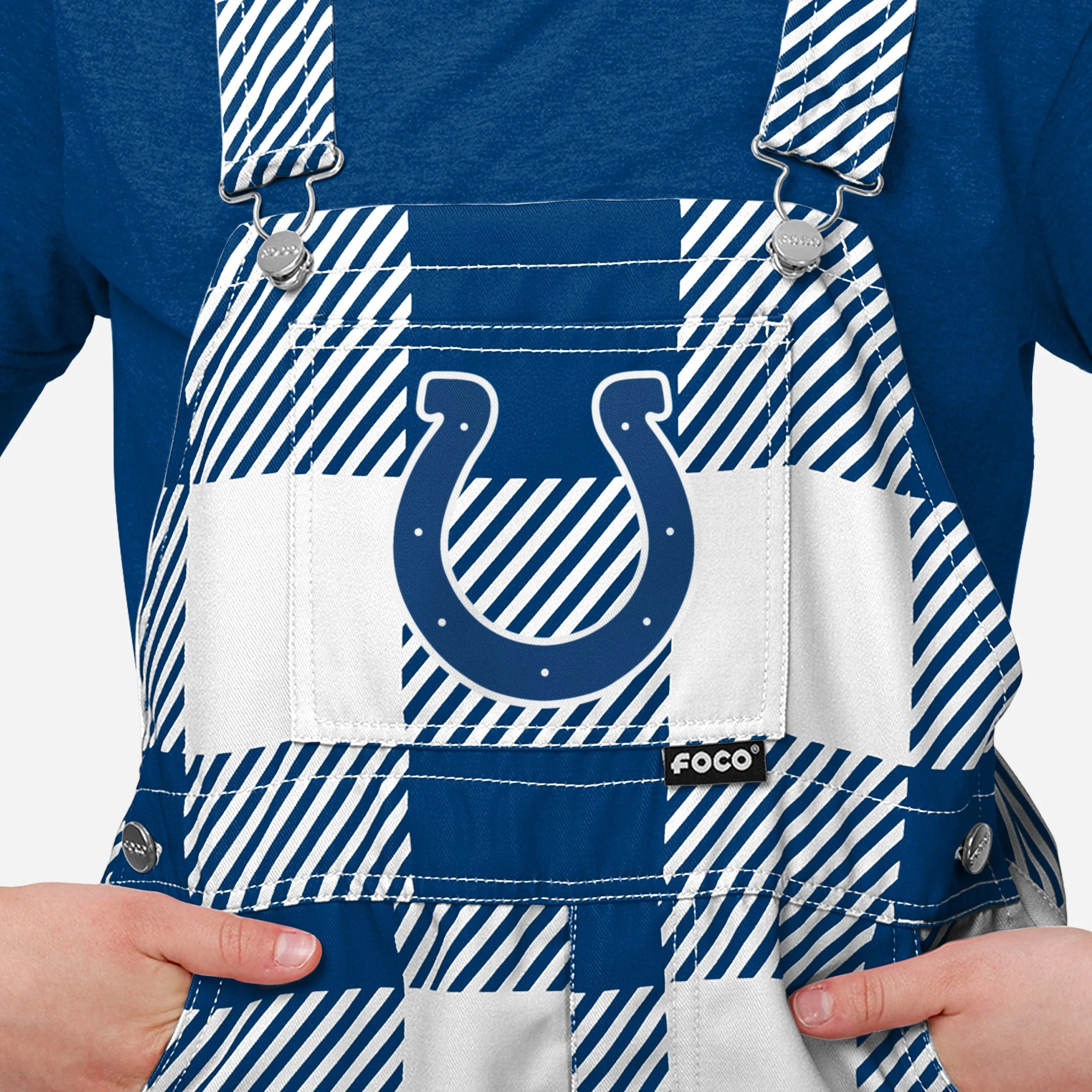 Indianapolis Colts Buffalo Youth Plaid Bib Overalls - Image 4
