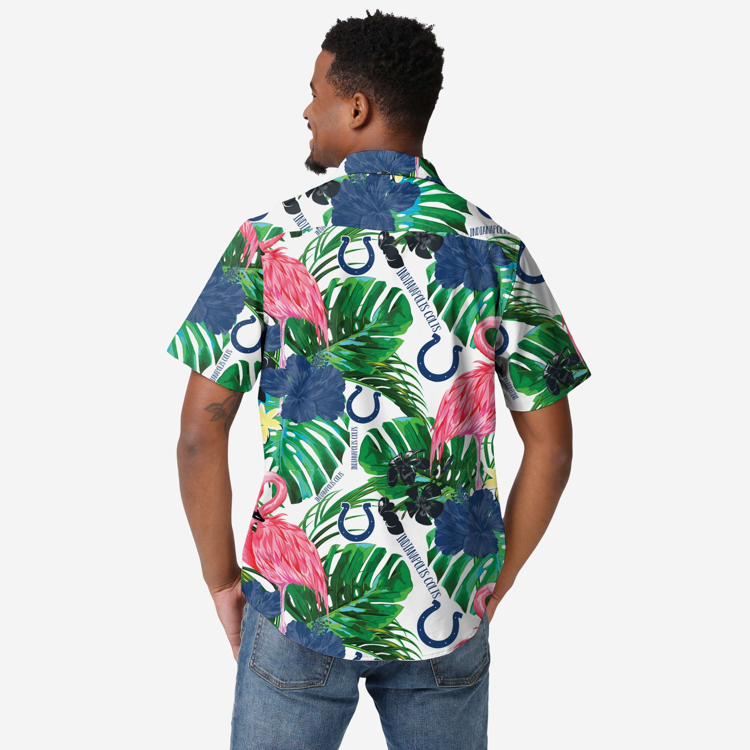 Indianapolis Colts Flamingo Button Up Shirt - Image 2