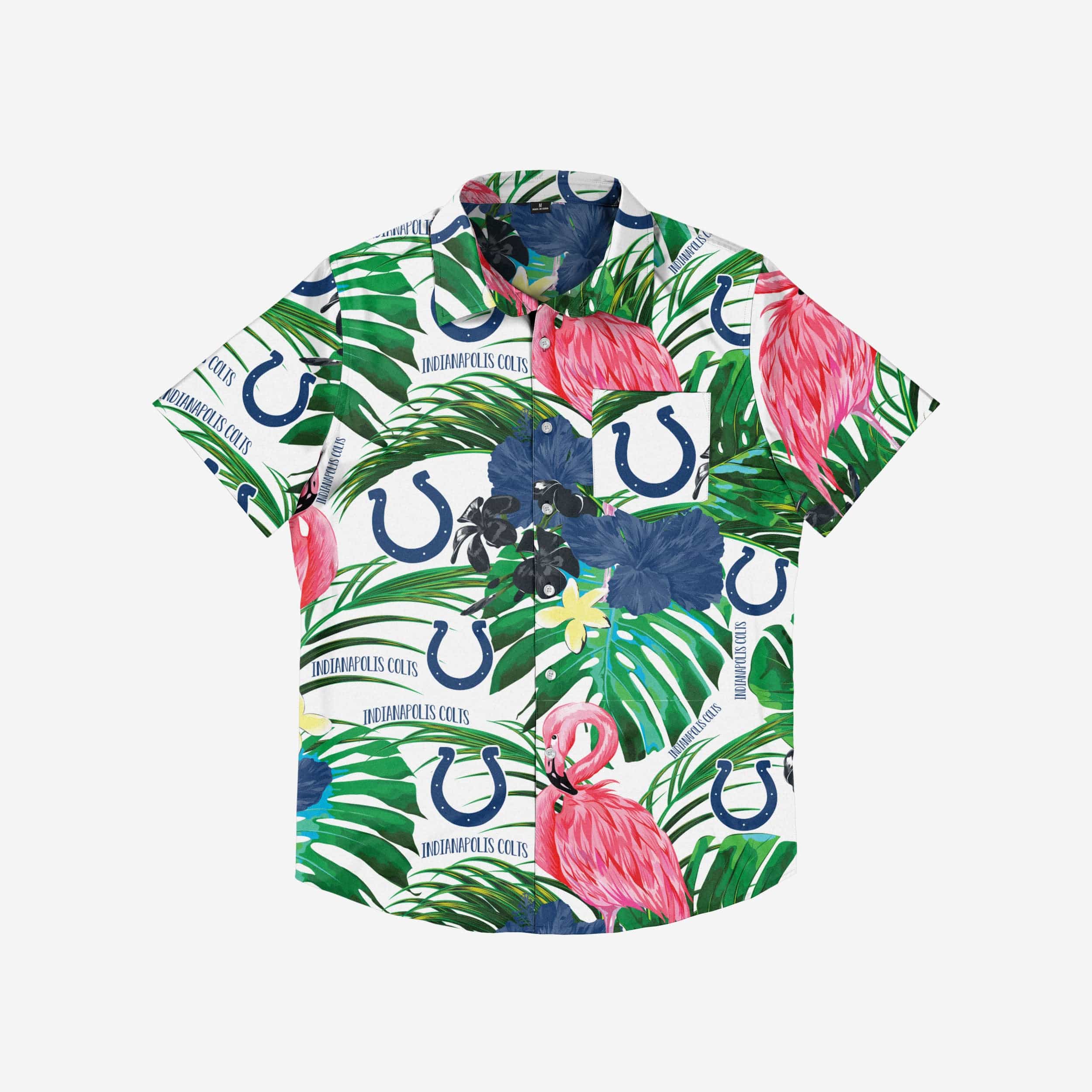 Indianapolis Colts Flamingo Button Up Shirt - Image 3