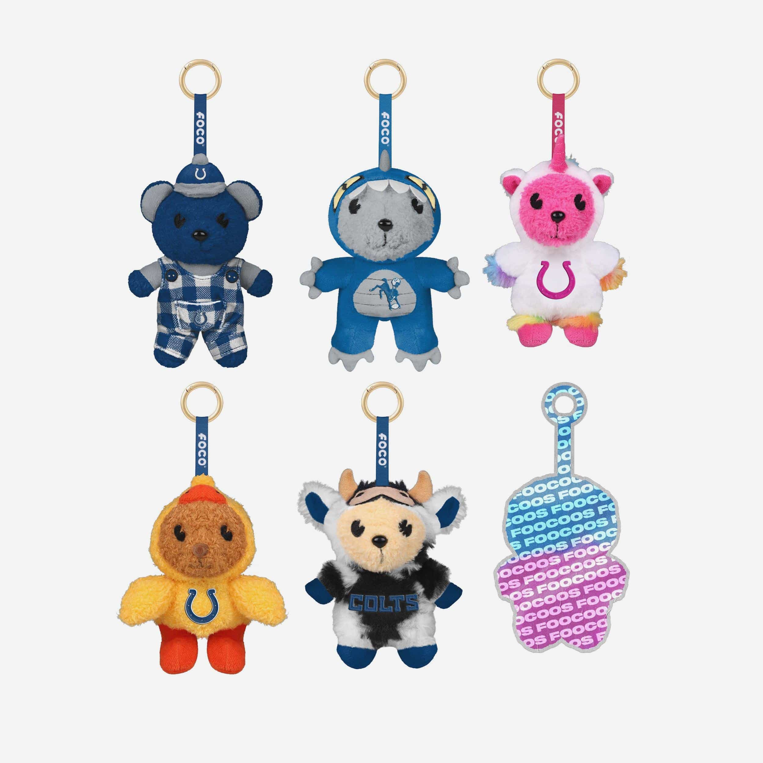 Indianapolis Colts FOOCOOS Plush Bag Charm Keychain Blind Box Series 1