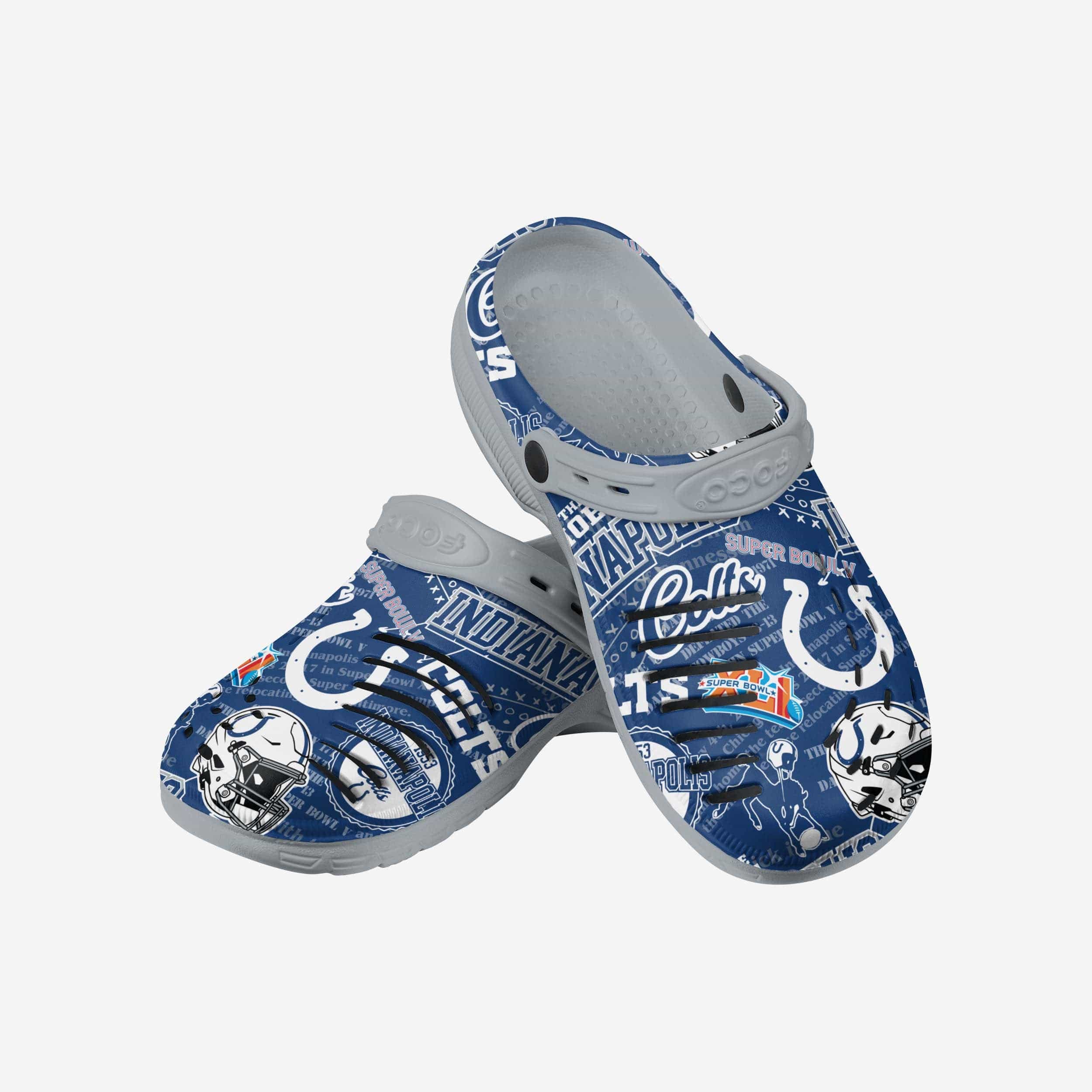 Indianapolis Colts Historic Print Clog With Strap - Image 3