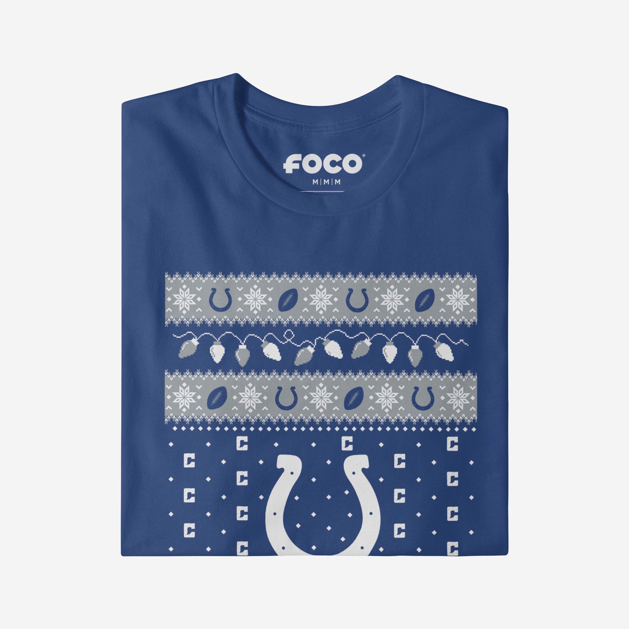 Indianapolis Colts Holiday Lights Sweater Long Sleeve T-Shirt - Image 4