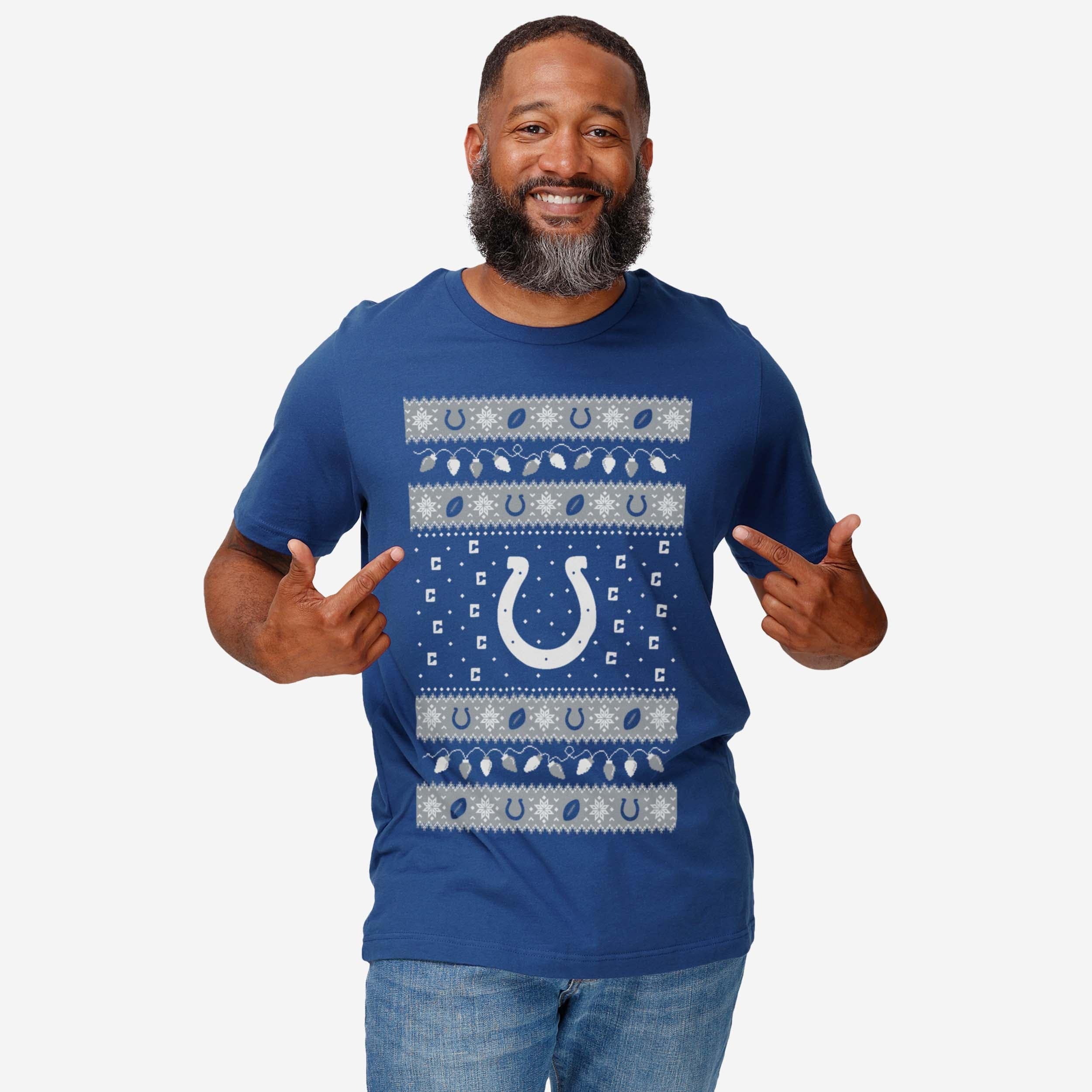 Indianapolis Colts Holiday Lights Sweater T-Shirt - Image 2