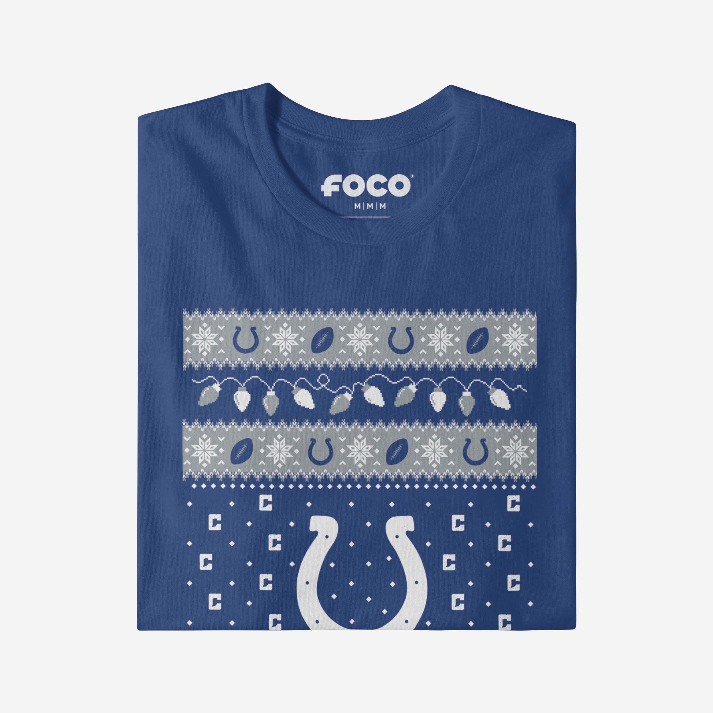 Indianapolis Colts Holiday Lights Sweater T-Shirt - Image 4