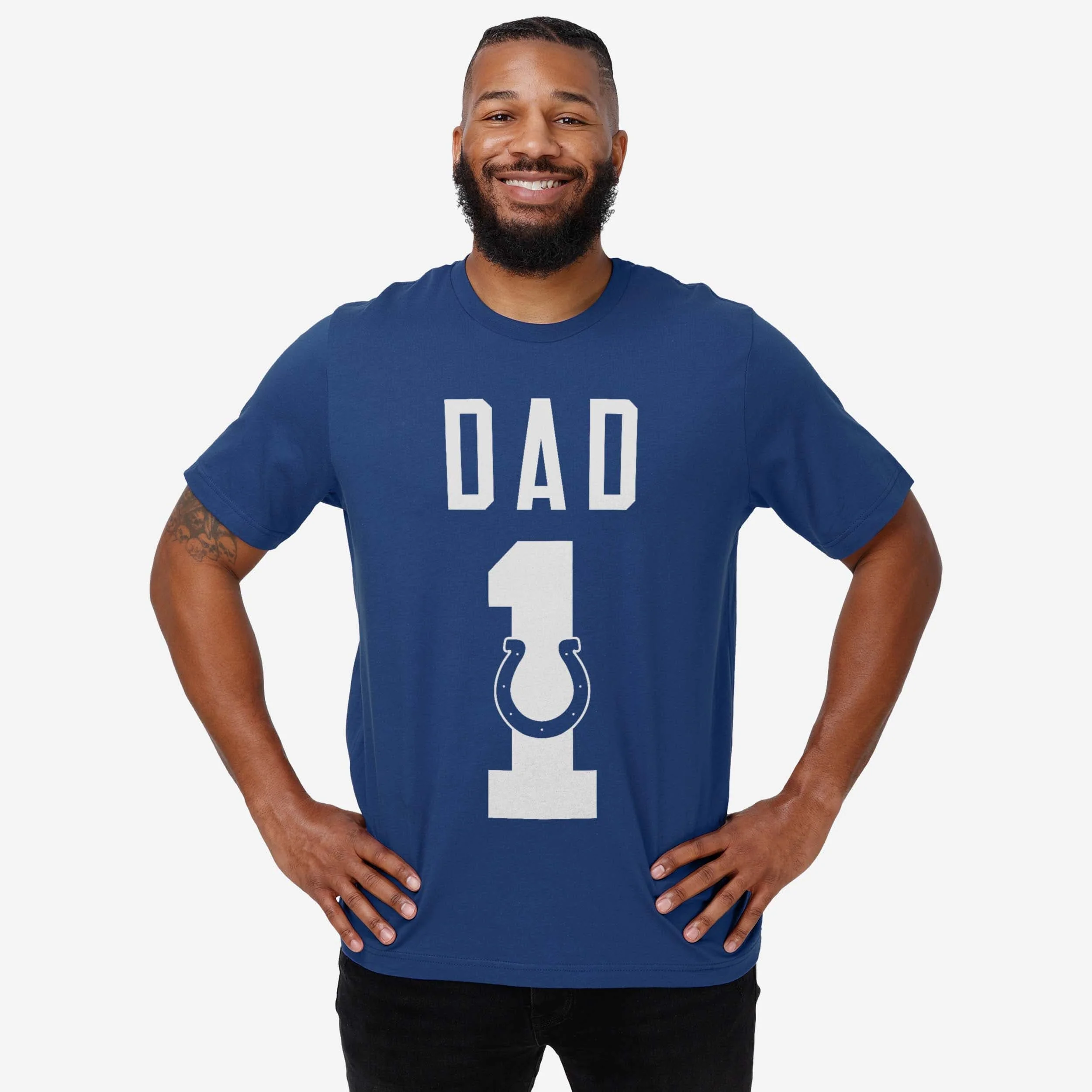 Indianapolis Colts Number 1 Dad T-Shirt - Image 2