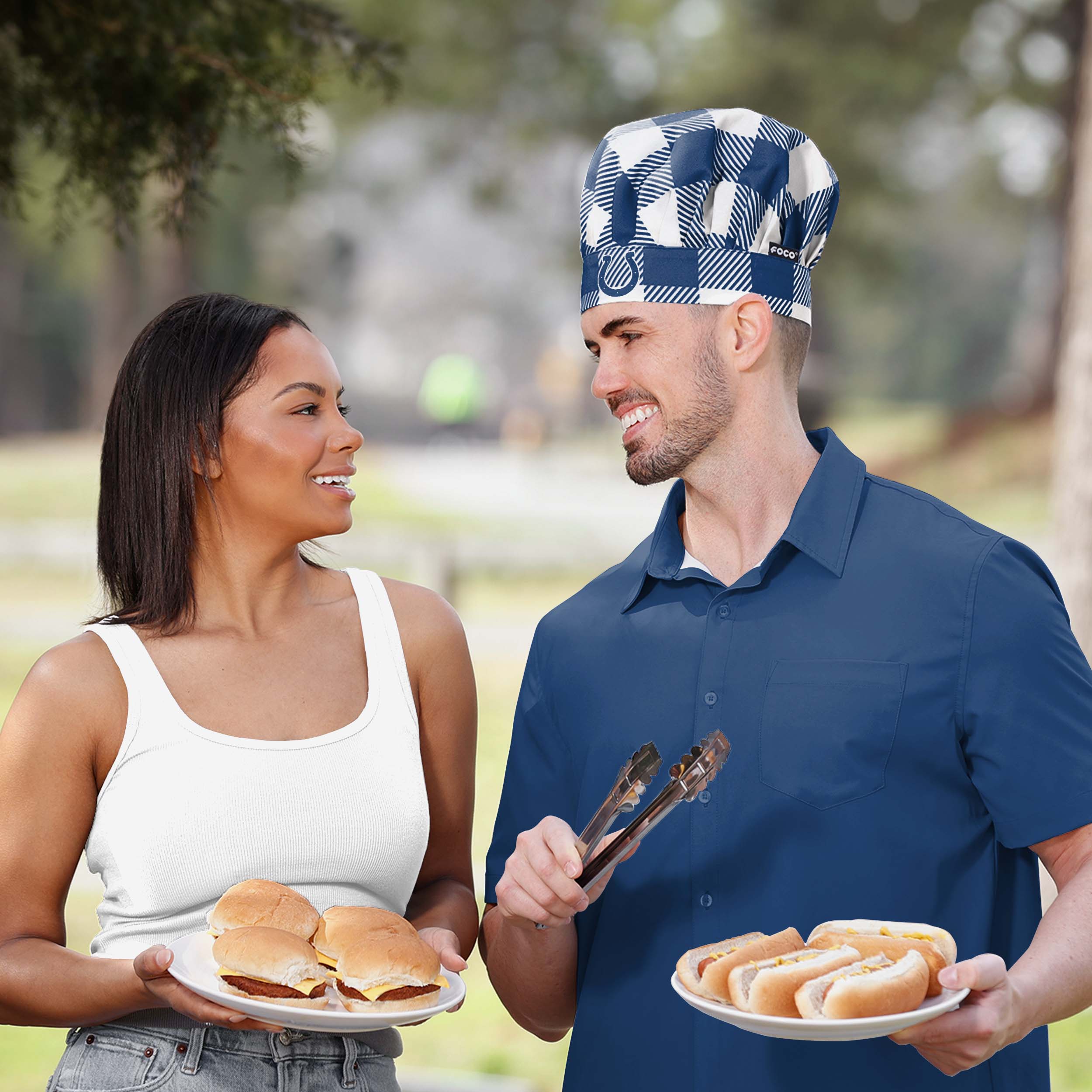 Indianapolis Colts Plaid Chef Hat - Image 3