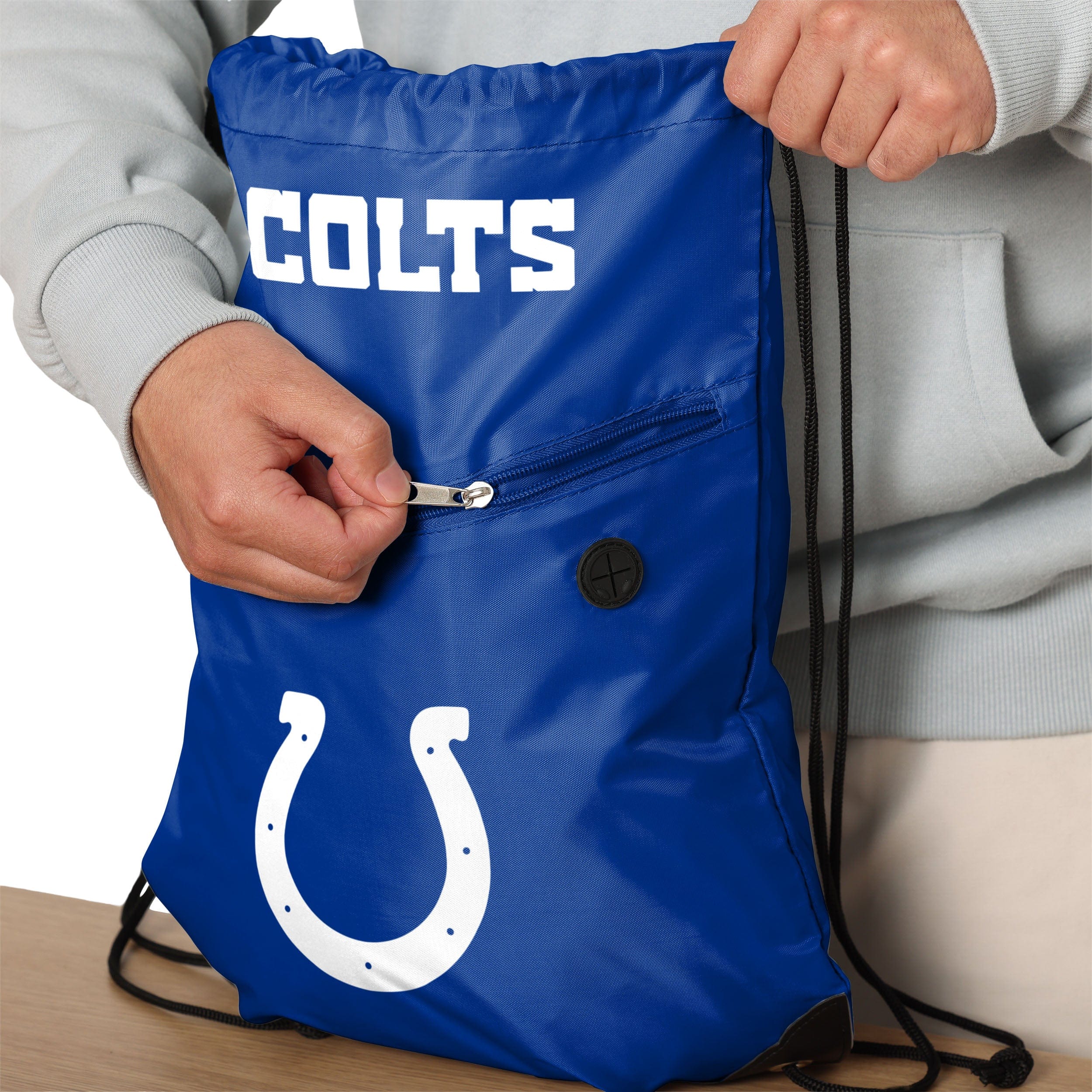 Indianapolis Colts Pocket Drawstring Backpack - Image 4