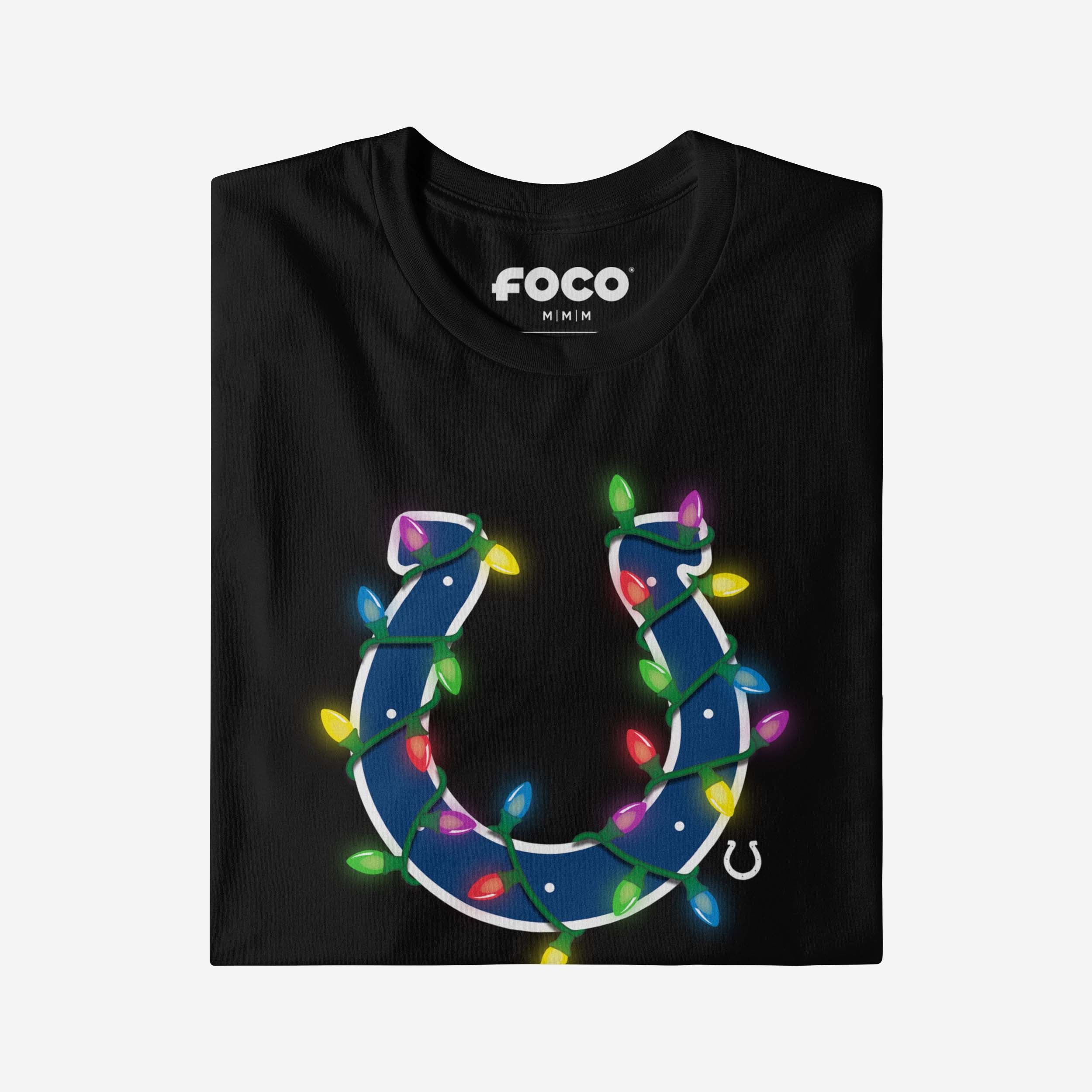 Indianapolis Colts Primary Logo Holiday Lights T-Shirt - Image 4