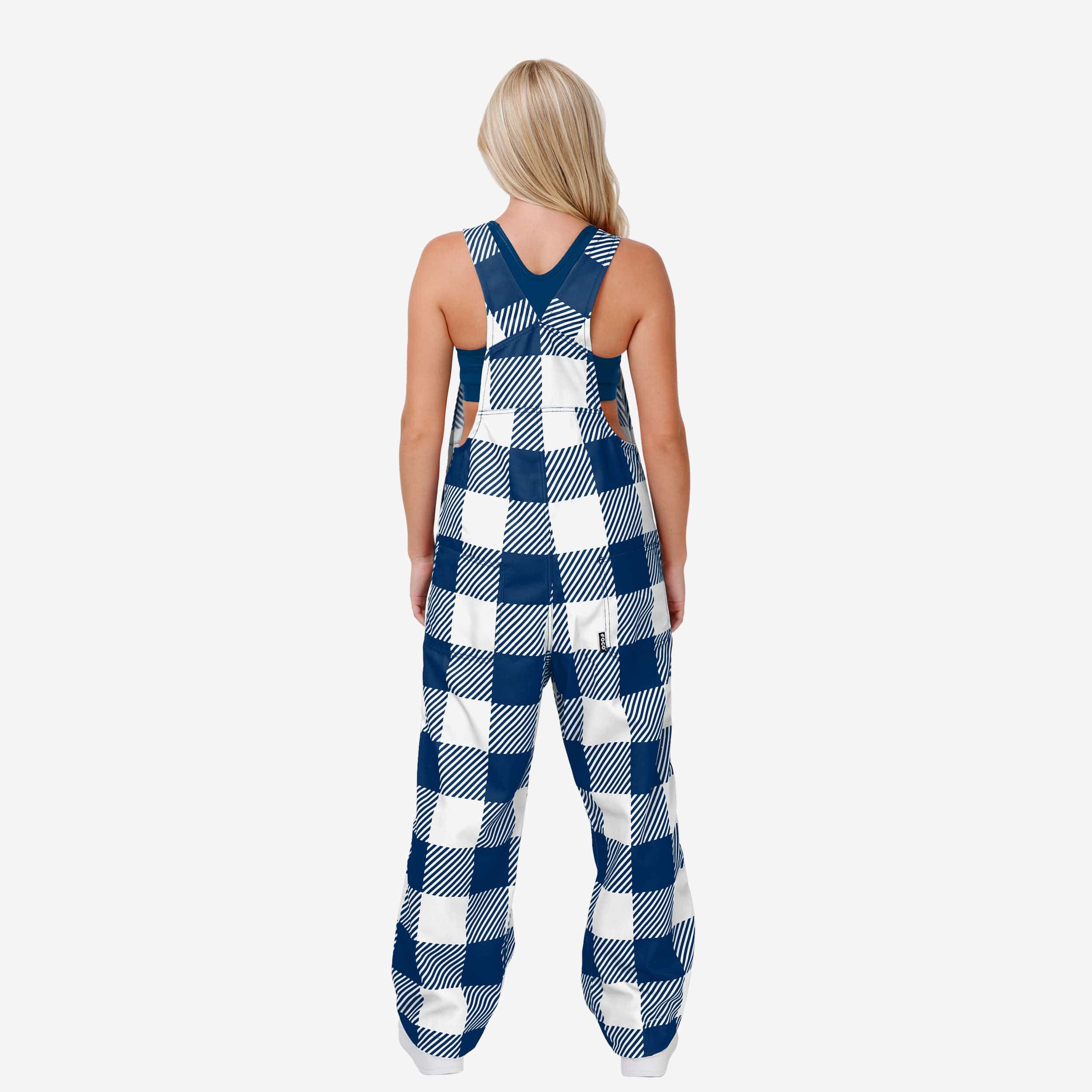 Indianapolis Colts Womens Plaid Bib Overalls - Image 2