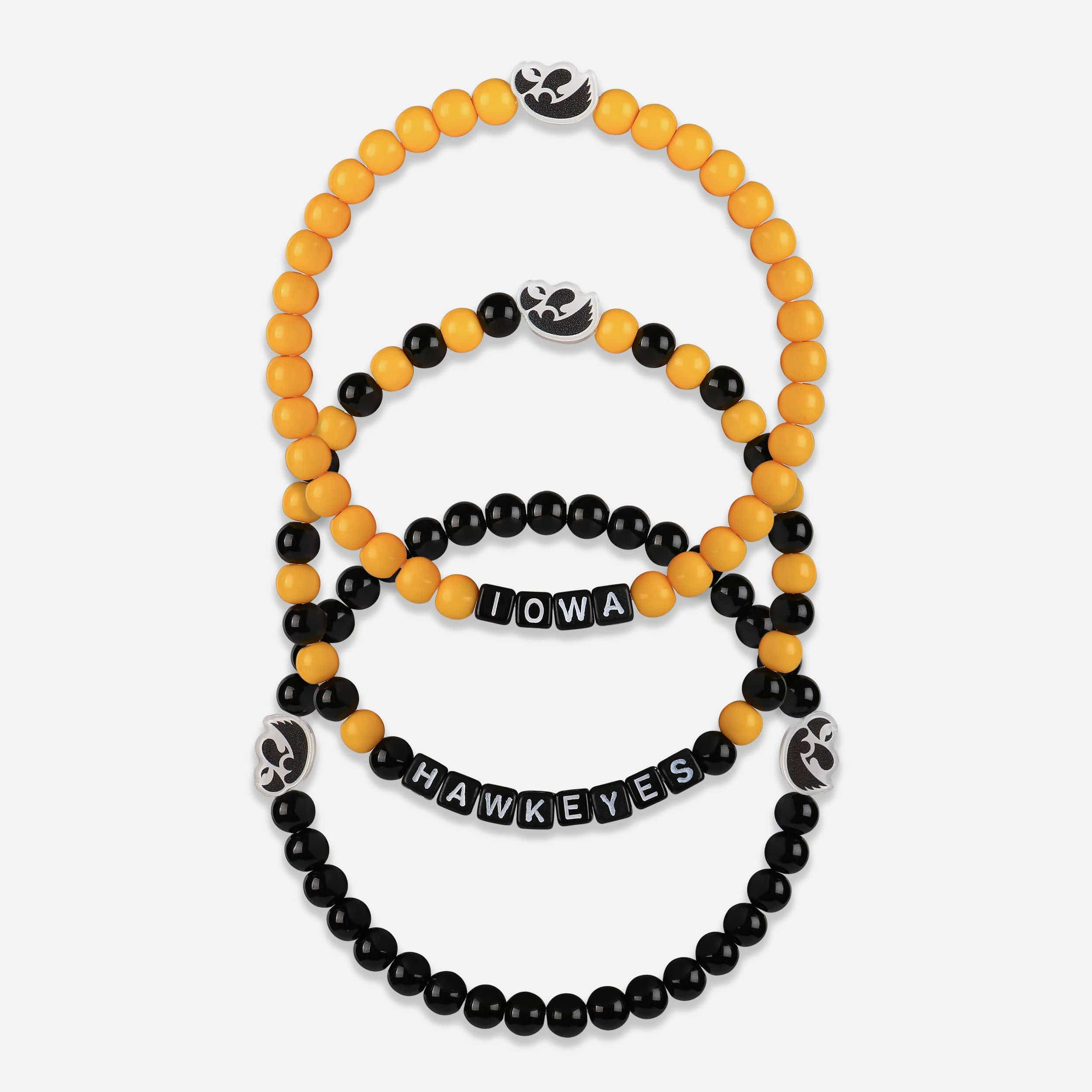 Iowa Hawkeyes 3 Pack Beaded Friendship Bracelet
