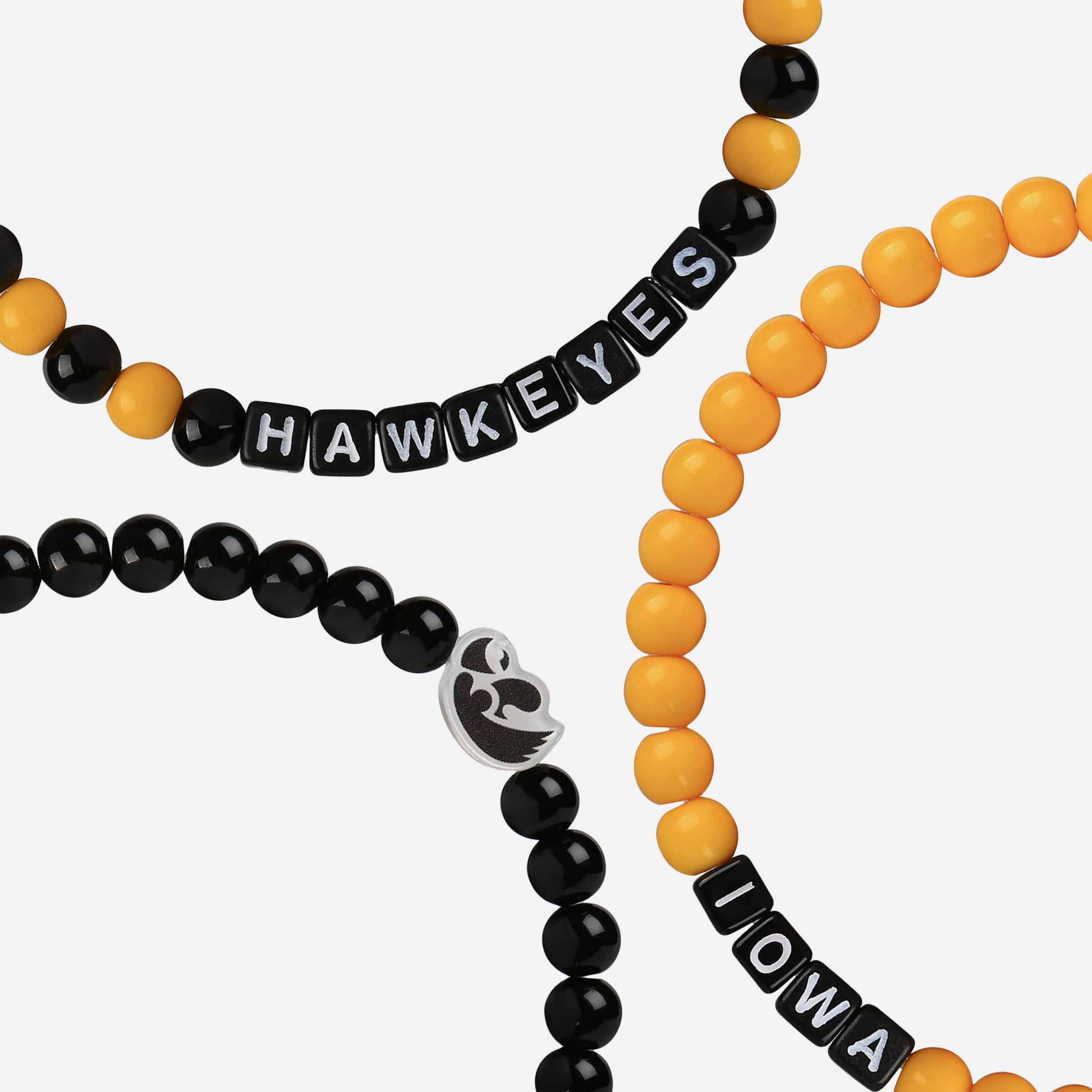 Iowa Hawkeyes 3 Pack Beaded Friendship Bracelet - Image 2