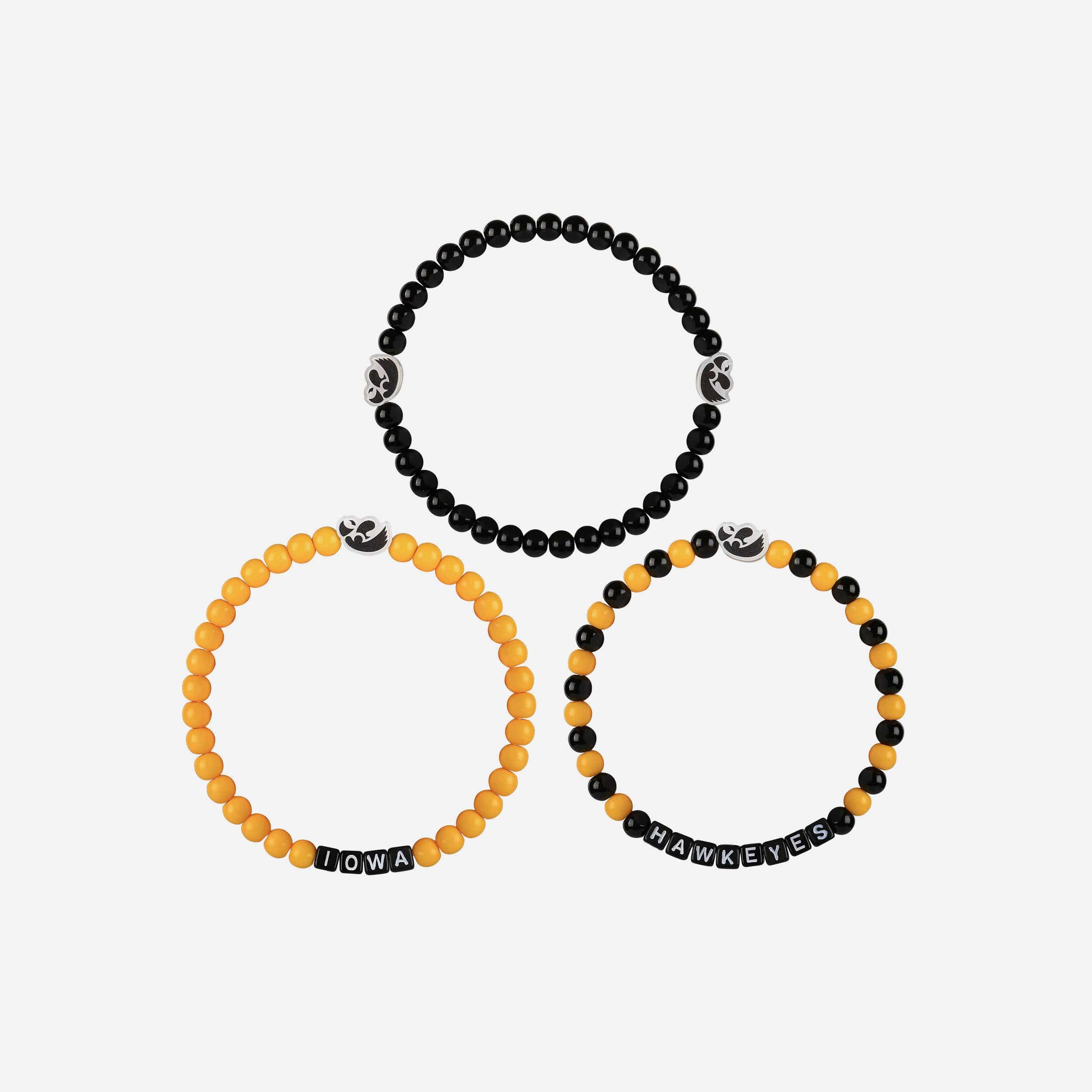 Iowa Hawkeyes 3 Pack Beaded Friendship Bracelet - Image 3