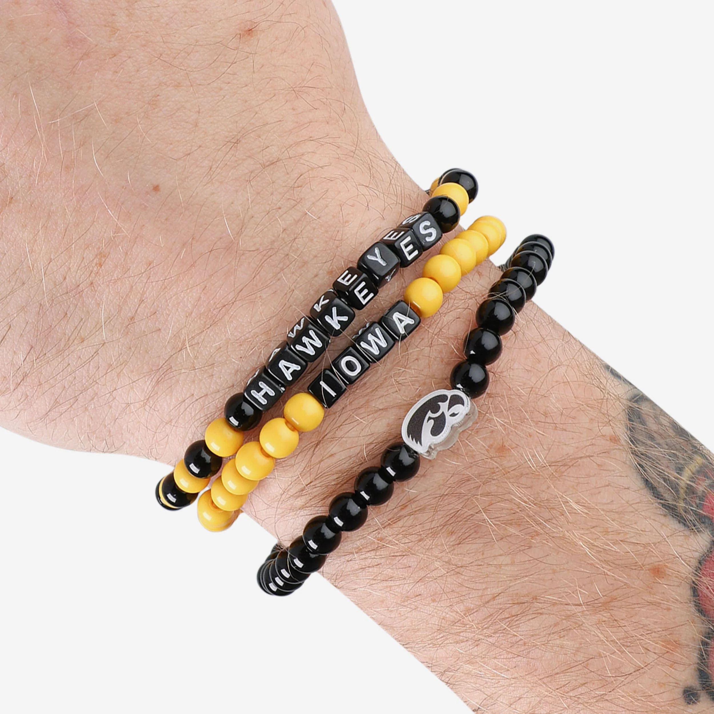 Iowa Hawkeyes 3 Pack Beaded Friendship Bracelet - Image 4