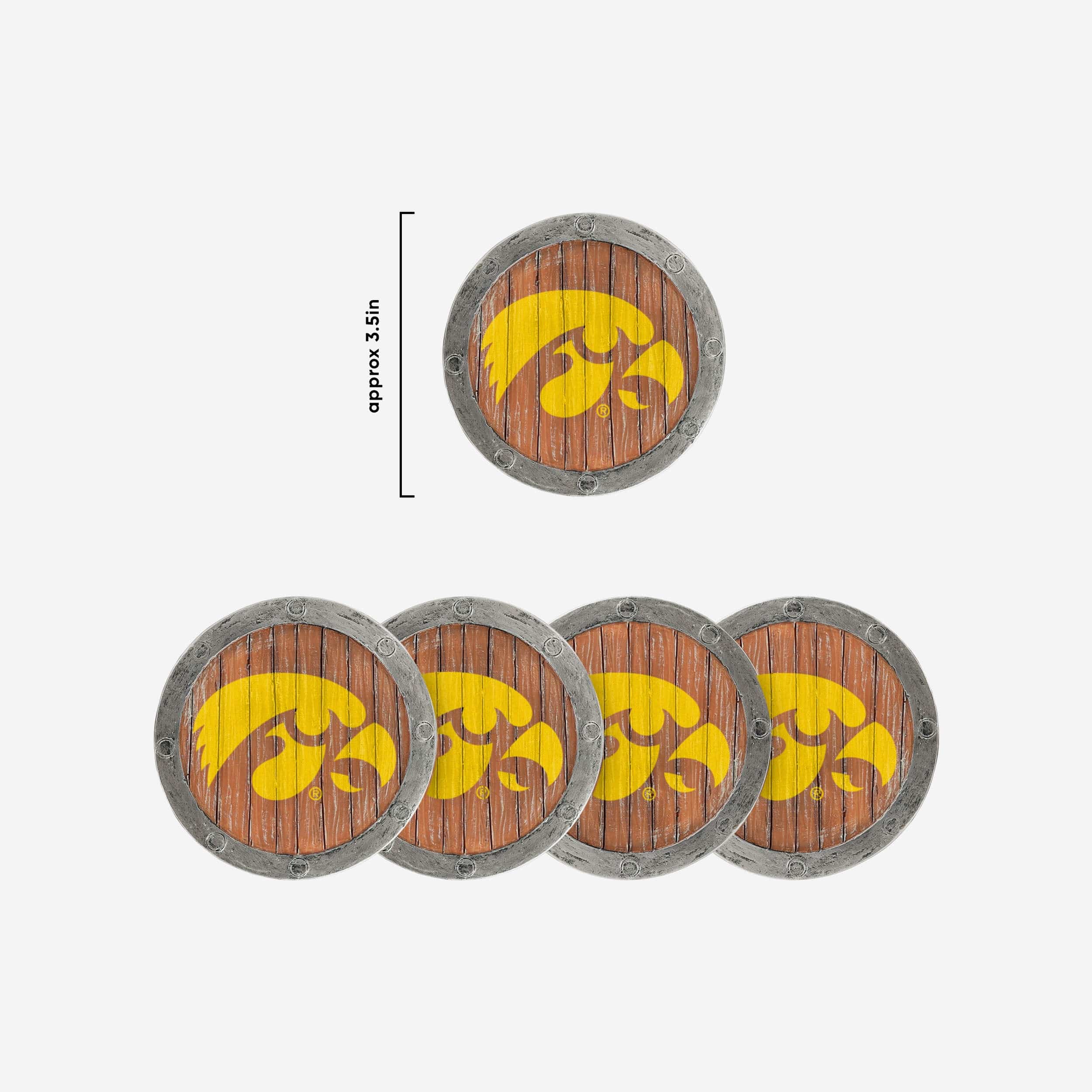 Iowa Hawkeyes 5 Pack Barrel Coaster Set - Image 5