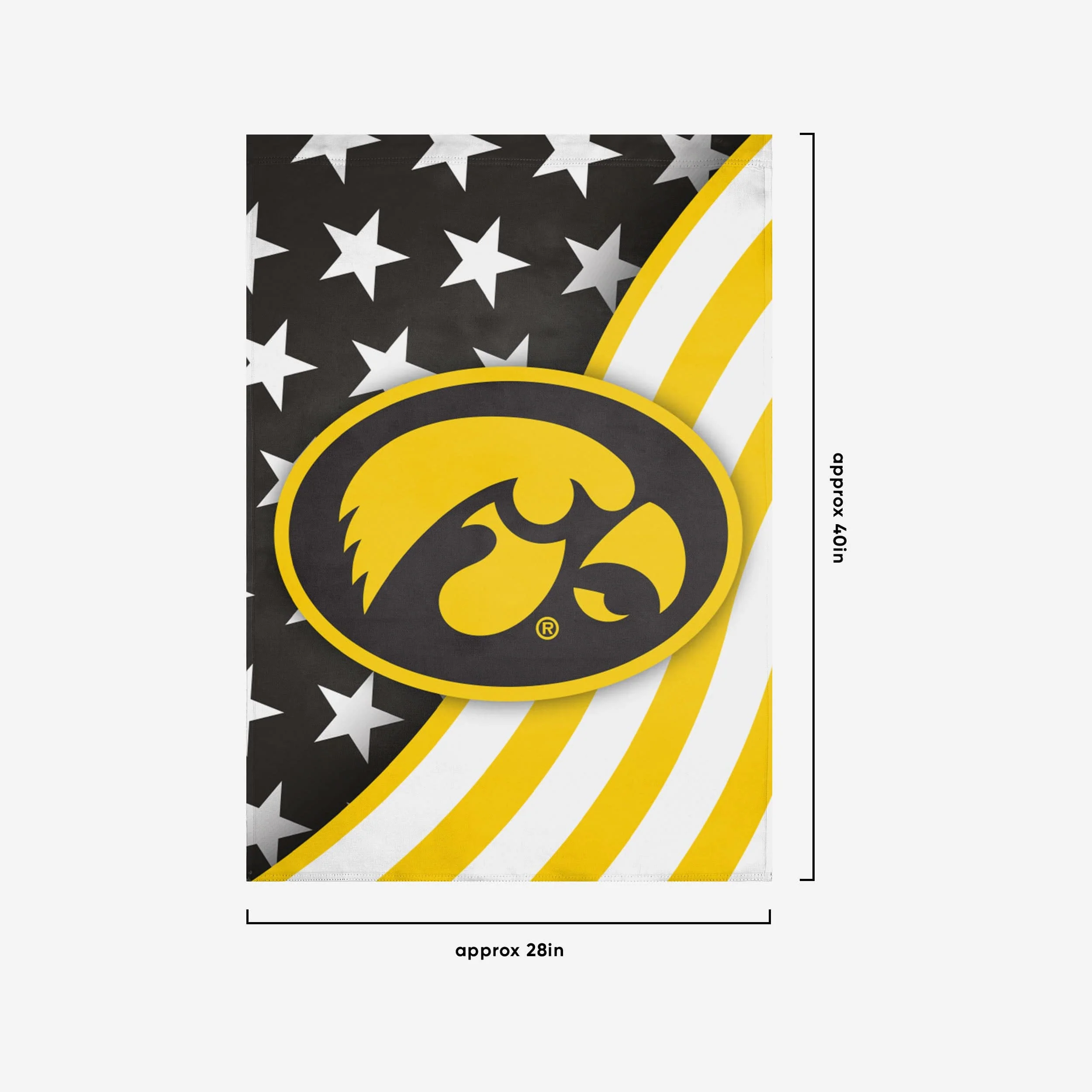 Iowa Hawkeyes Americana Vertical Flag - Image 3