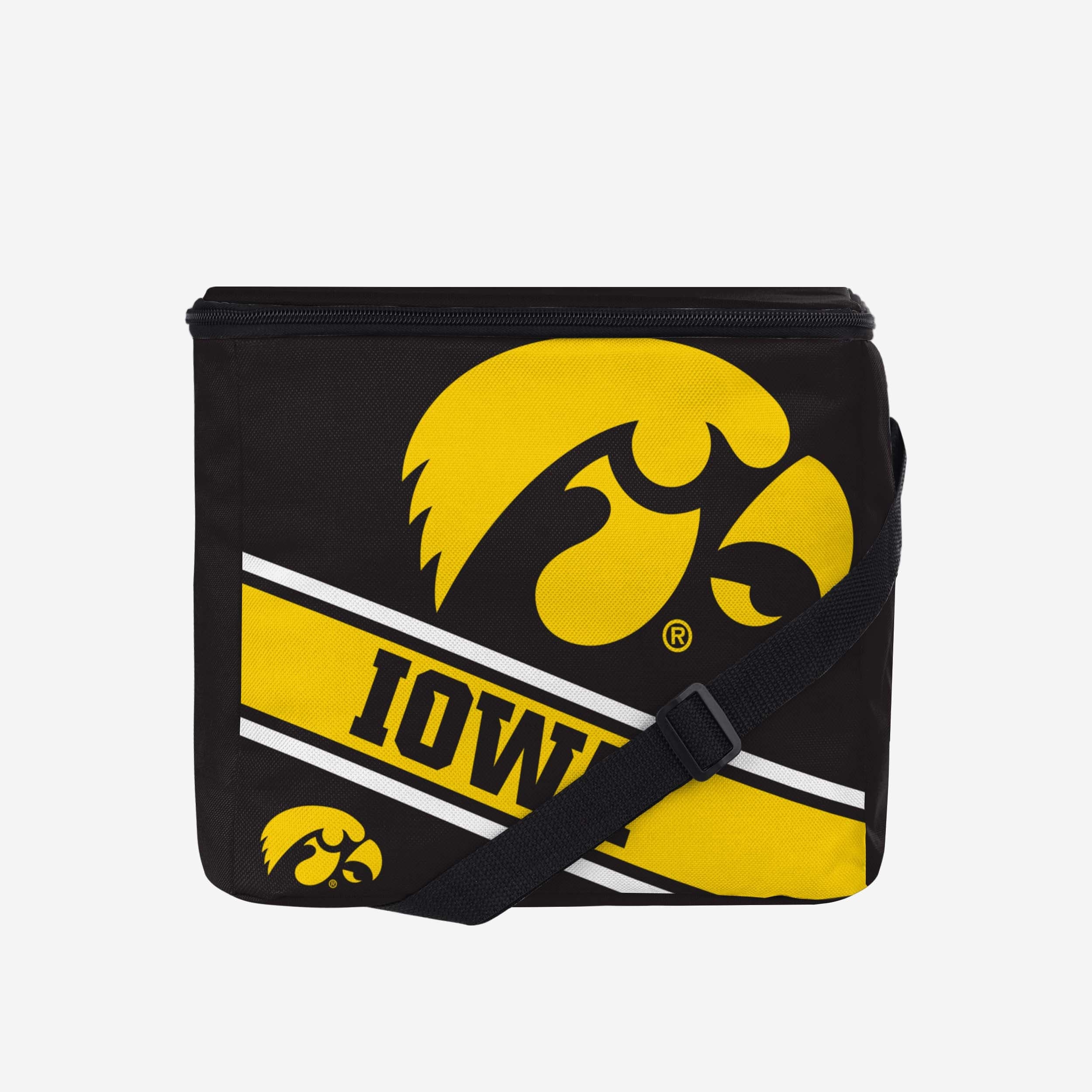 Iowa Hawkeyes Big Logo Stripe 12 Pack Cooler