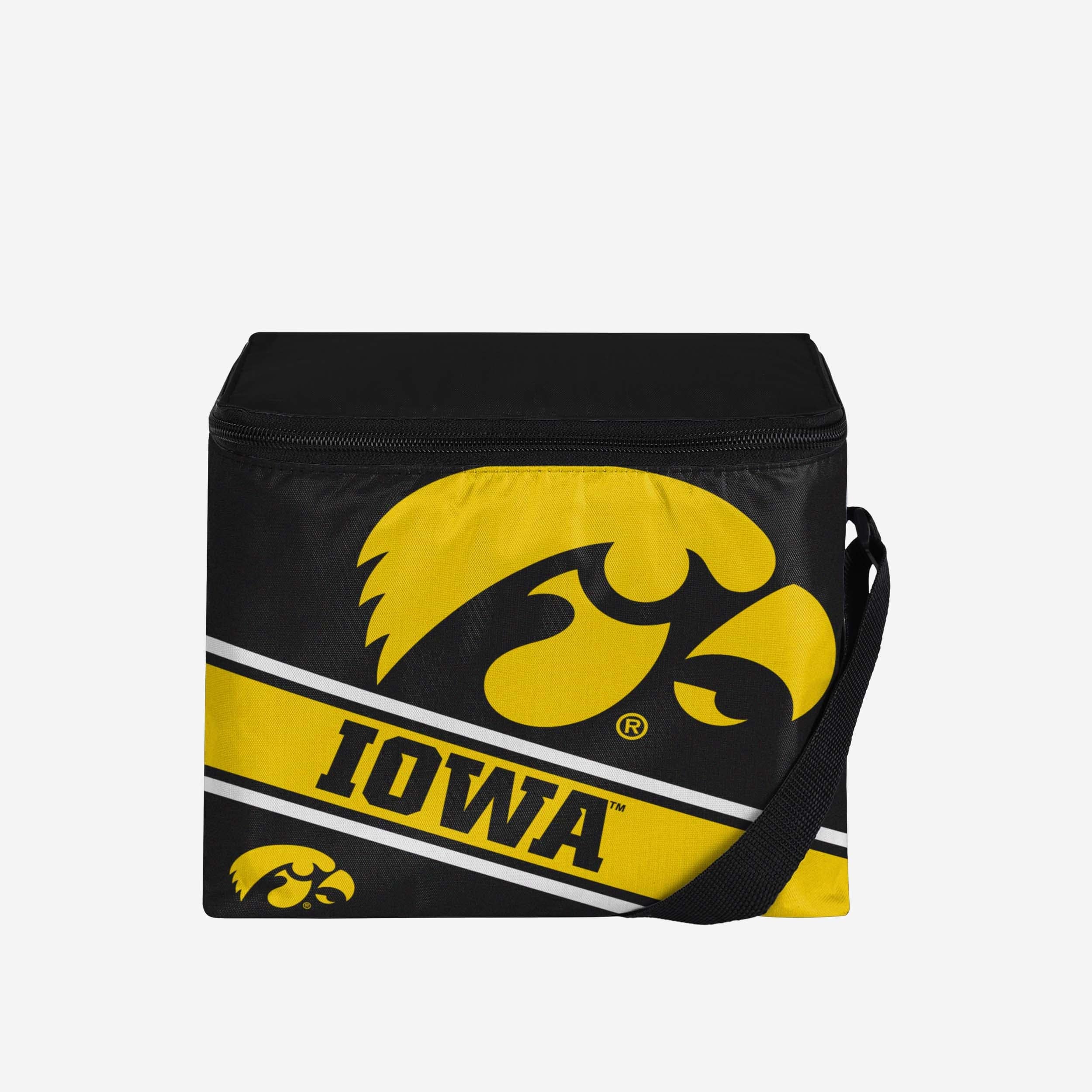 Iowa Hawkeyes Big Logo Stripe 6 Pack Cooler