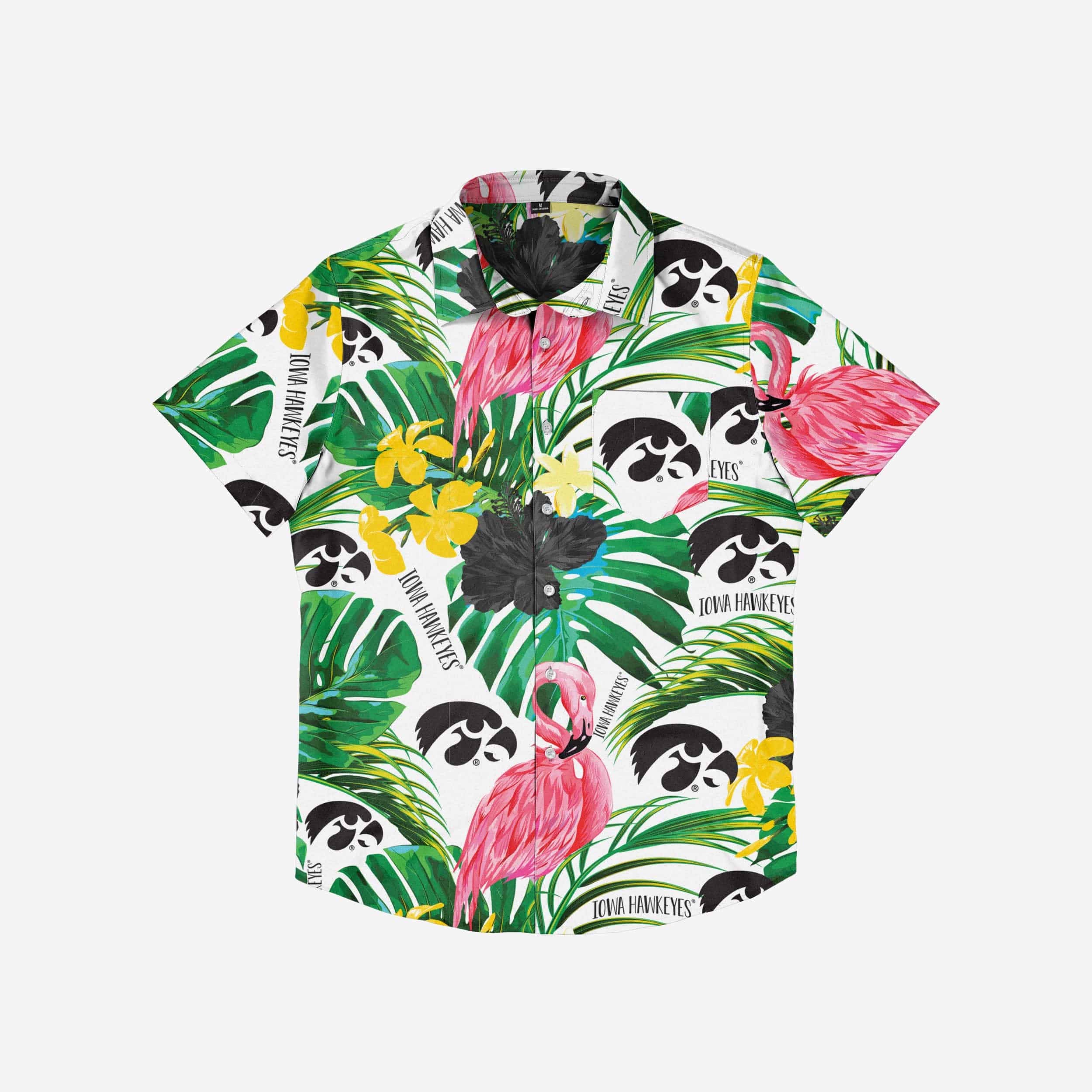 Iowa Hawkeyes Flamingo Button Up Shirt - Image 3
