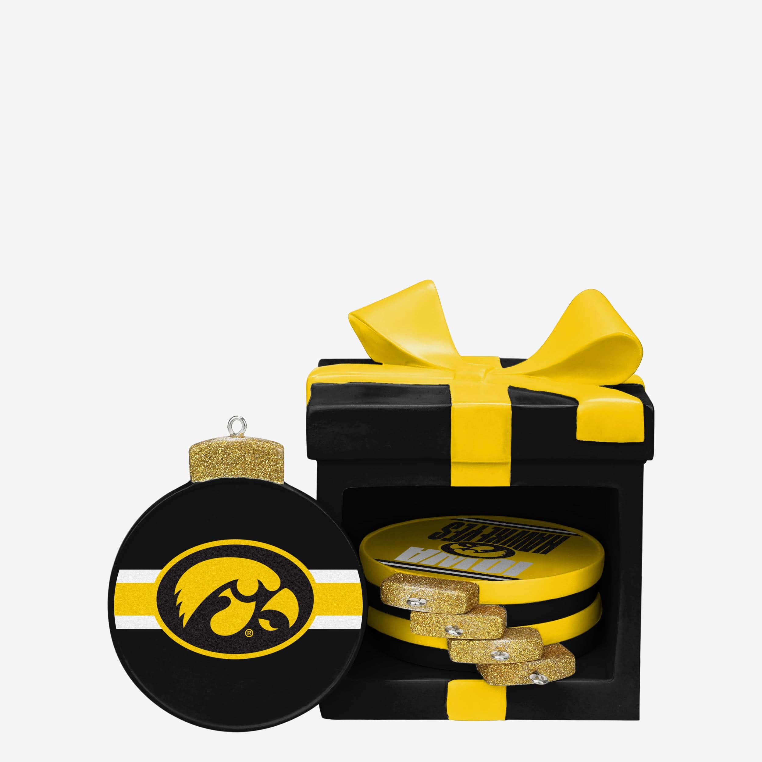 Iowa Hawkeyes Holiday 5 Pack Coaster Set